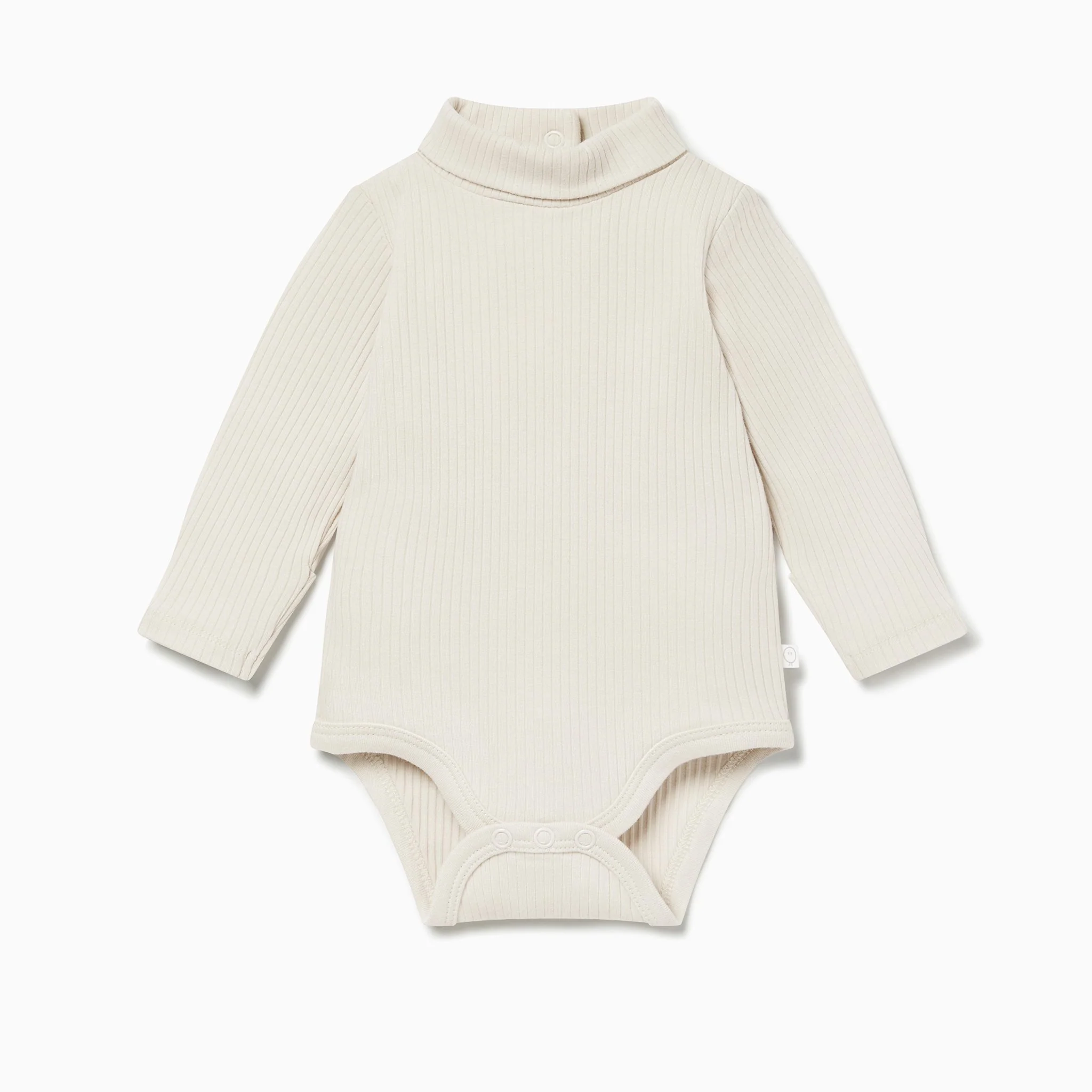 Ribbed Roll Neck Bodysuit - Ecru