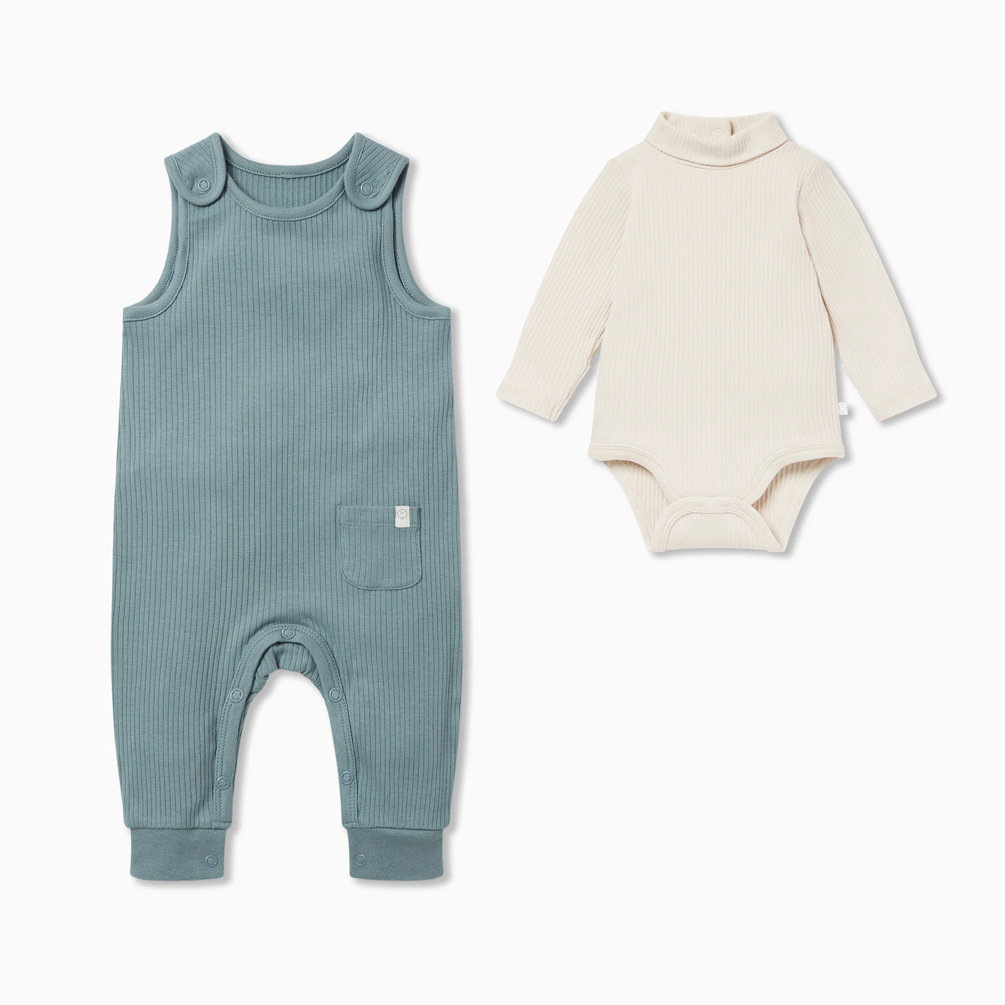 Ribbed Romper & Roll Neck Bodysuit Outfit - Image 3