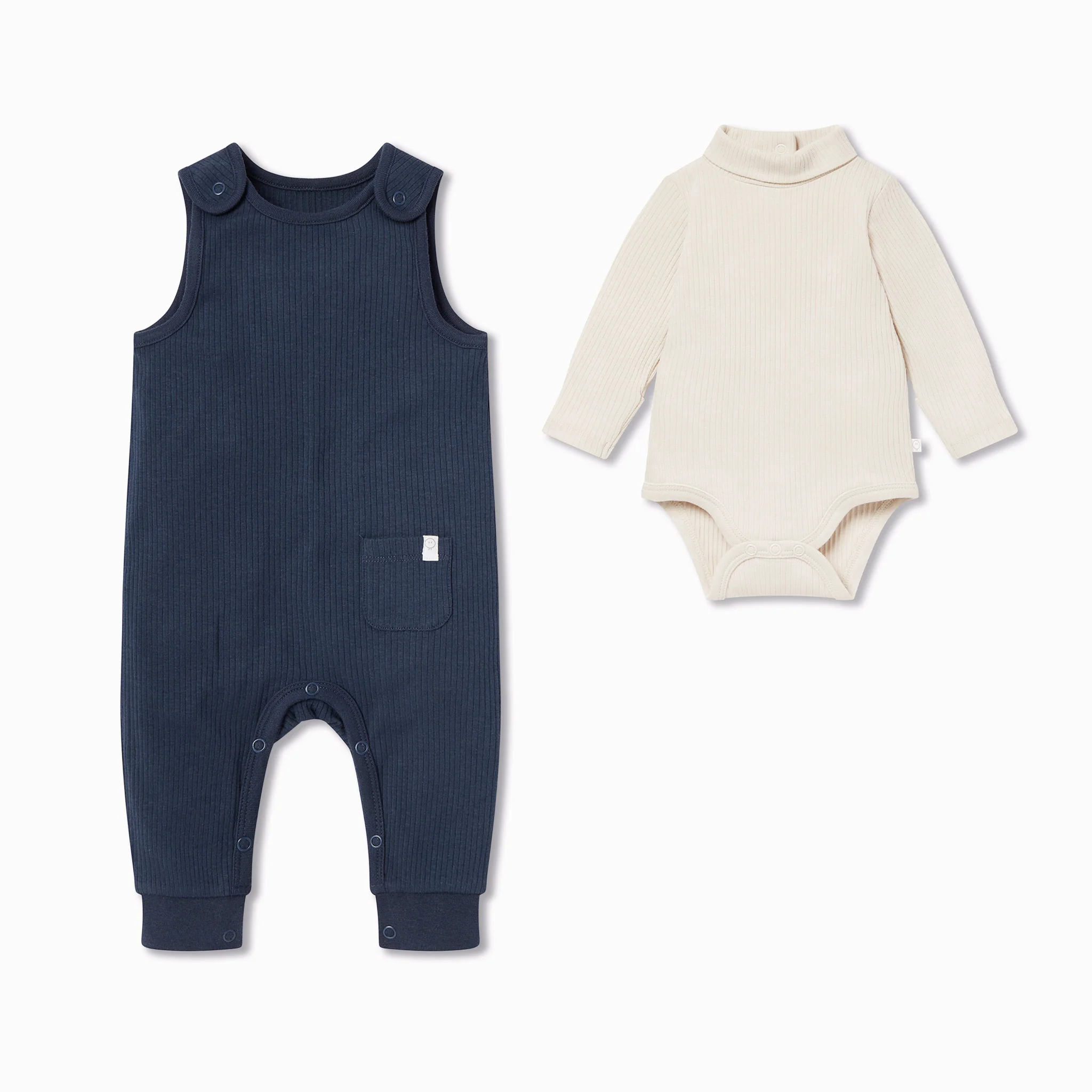 Ribbed Romper & Roll Neck Bodysuit Outfit - Image 4