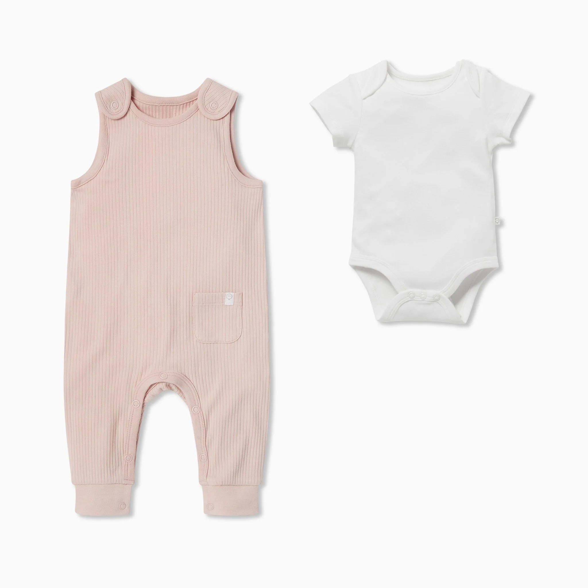 Ribbed Romper & Short Sleeve Bodysuit Outfit - Image 2