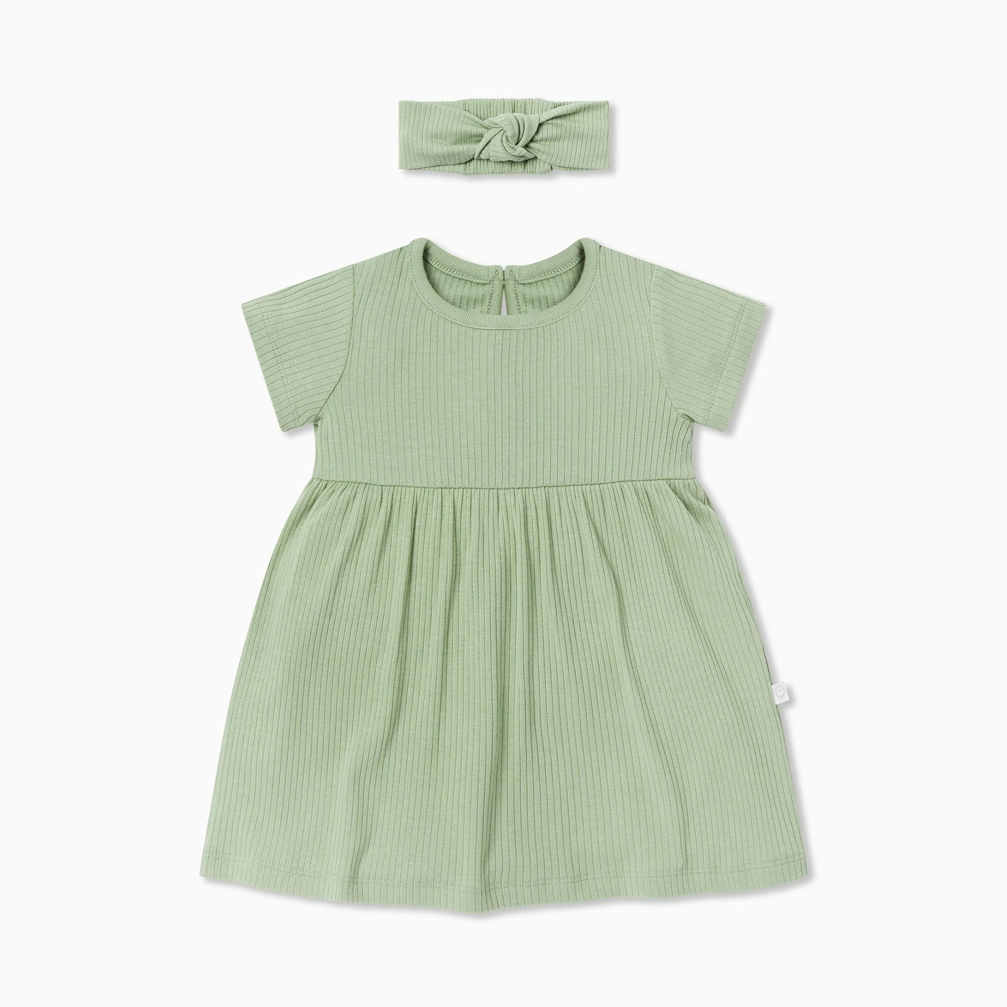 Ribbed Short Sleeve Dress & Headband Outfit