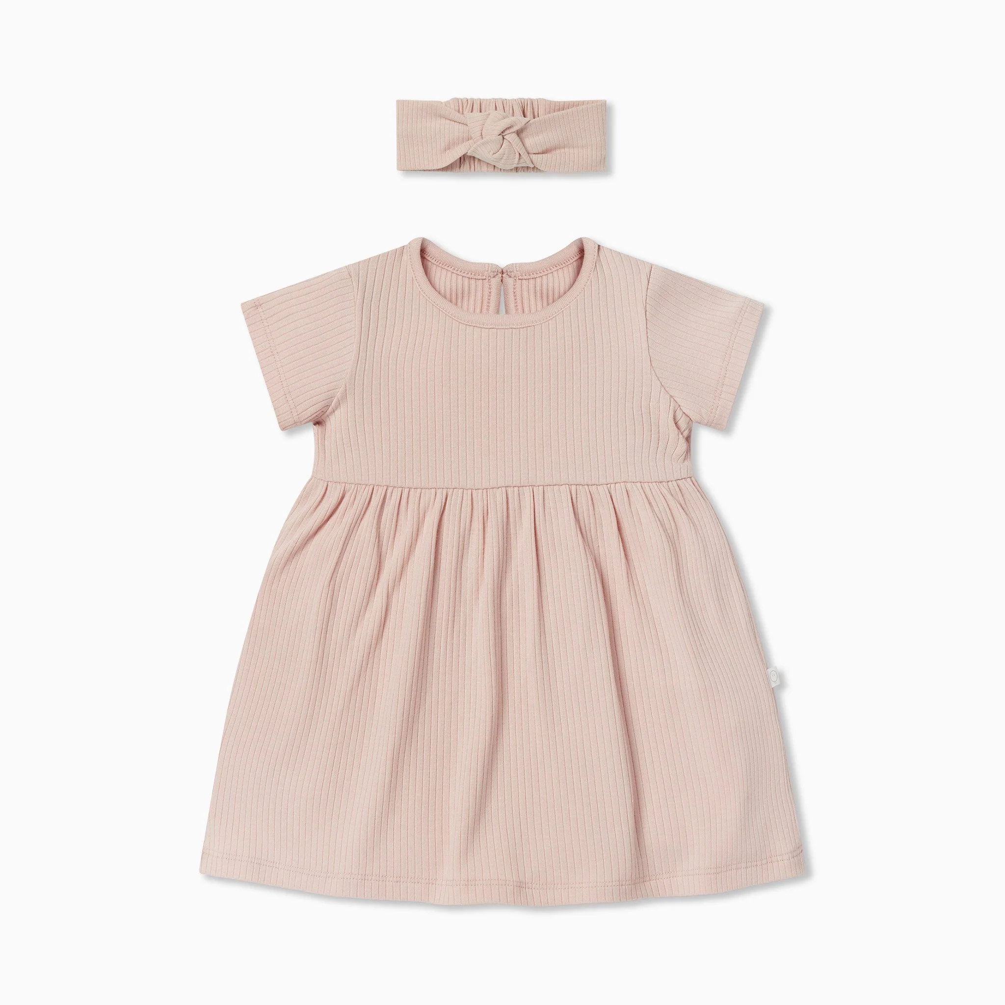 Ribbed Short Sleeve Dress & Headband Outfit - Image 4
