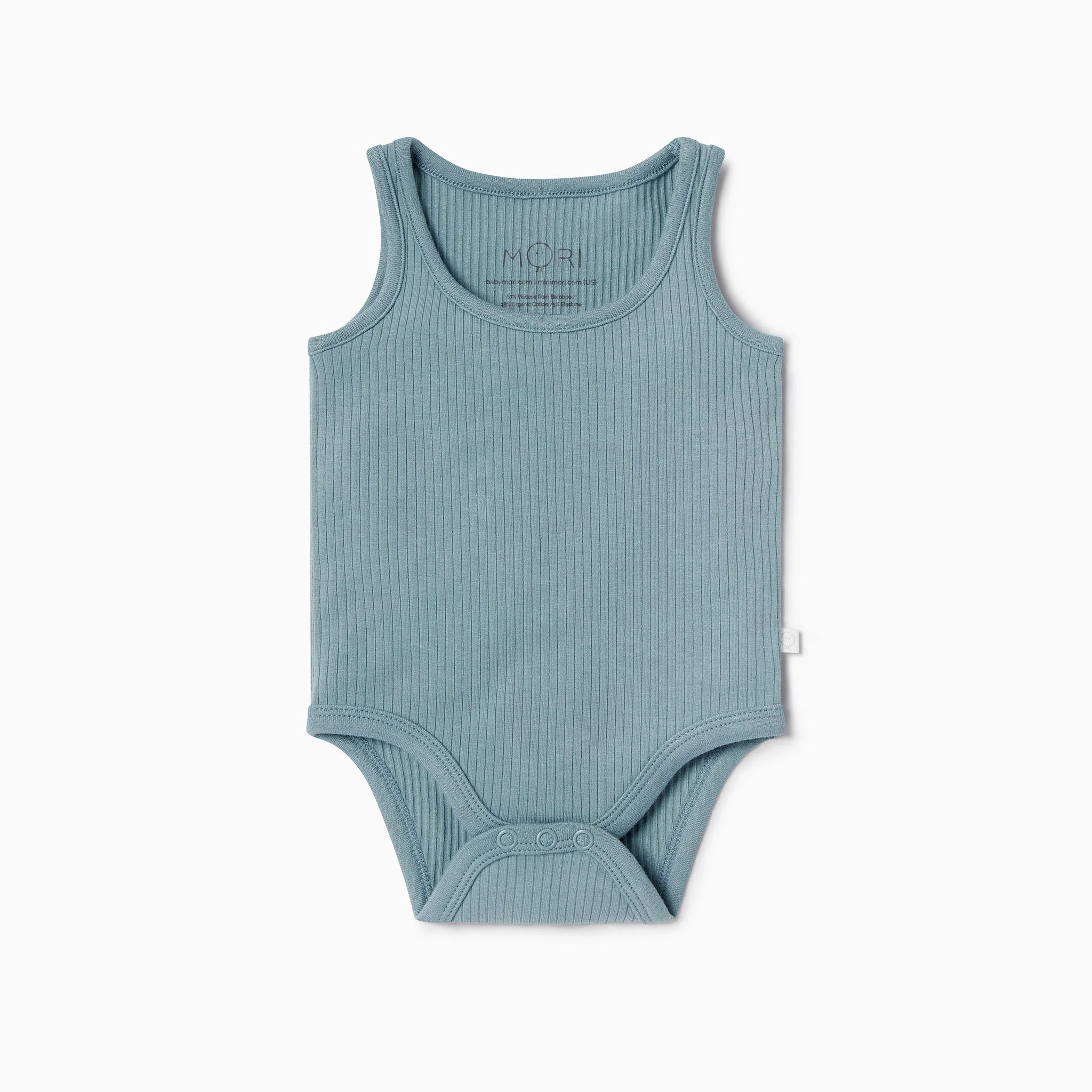 Ribbed Sleeveless Bodysuit - Blue