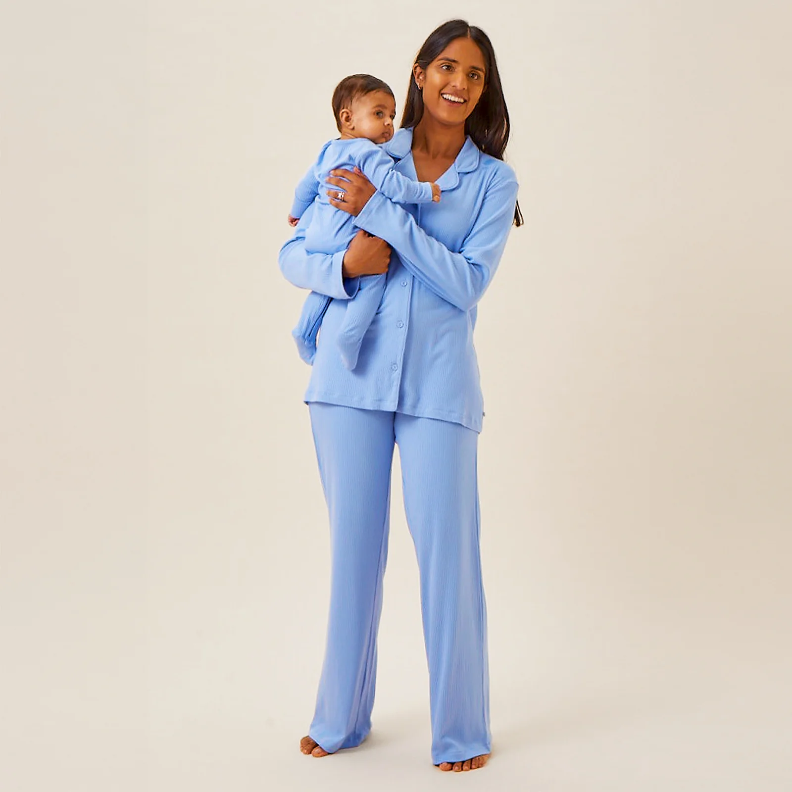 Women's Hydrangea Ribbed Collared Pyjamas - Image 7