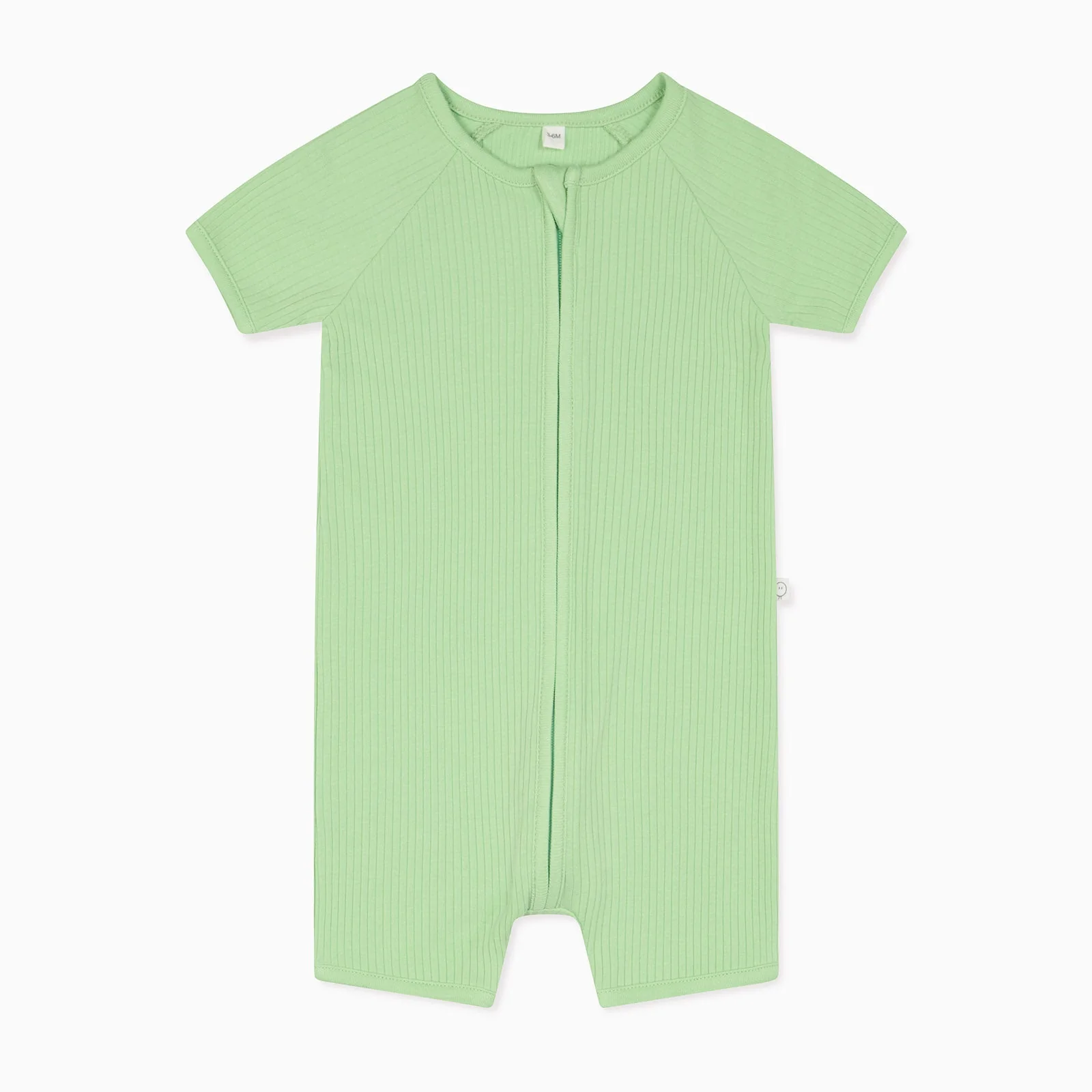 Ribbed Zip Summer Sleepsuit - Lime - Image 2