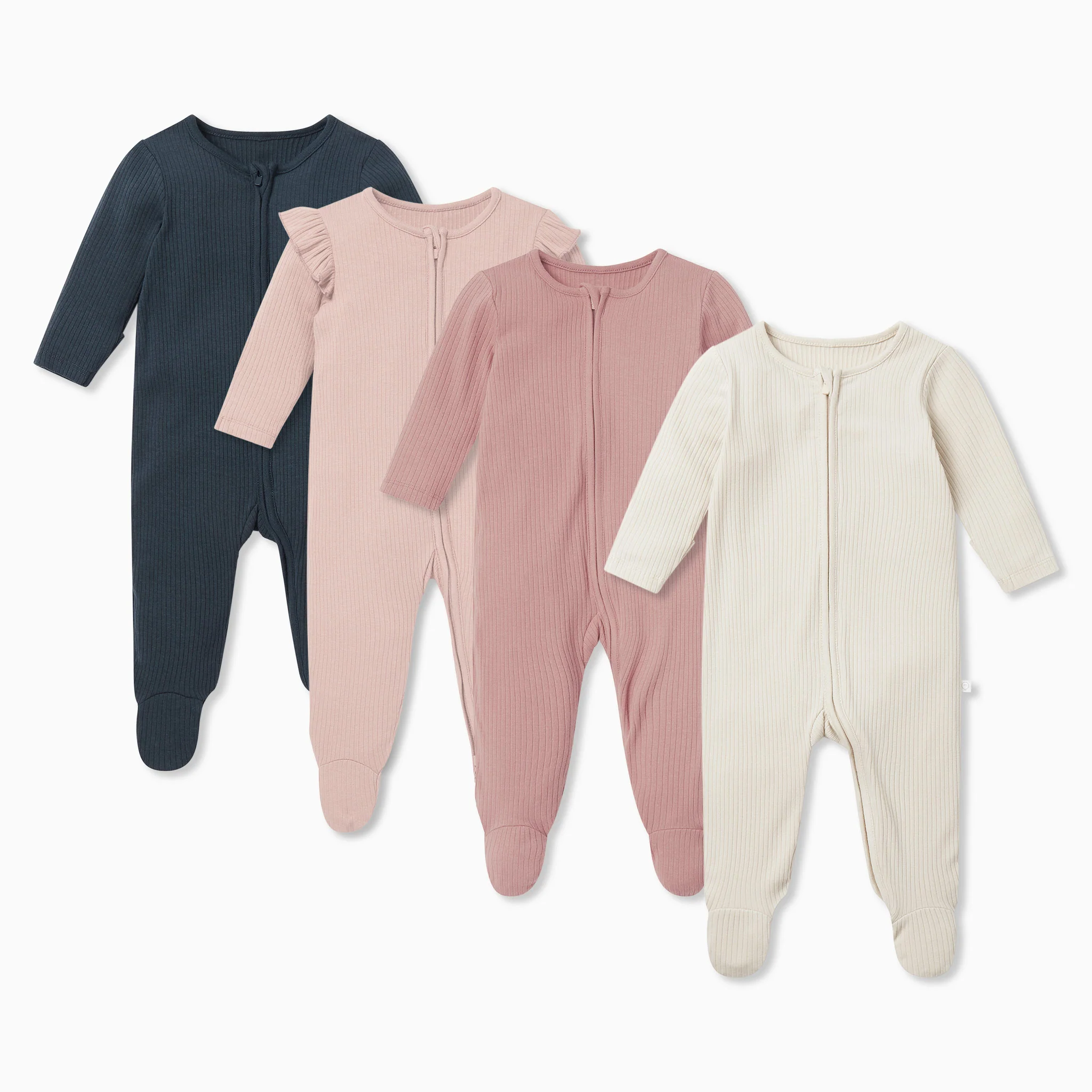 Ribbed Zip-Up Sleepsuit 4 Pack - Image 12