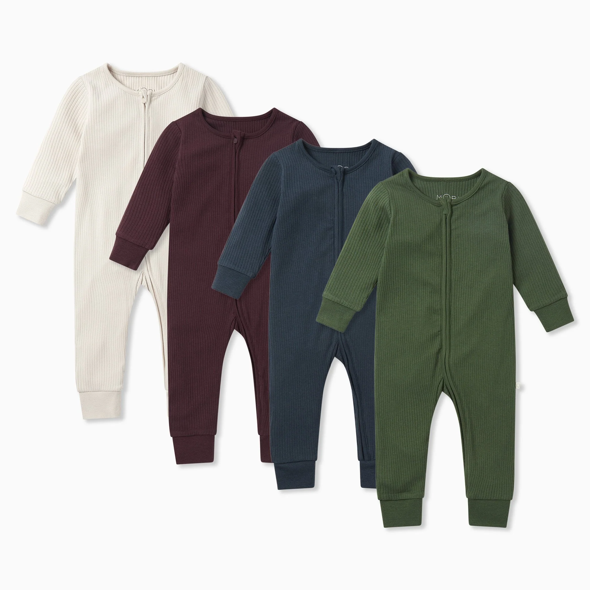 Ribbed Zip-Up Sleepsuit 4 Pack - Image 5