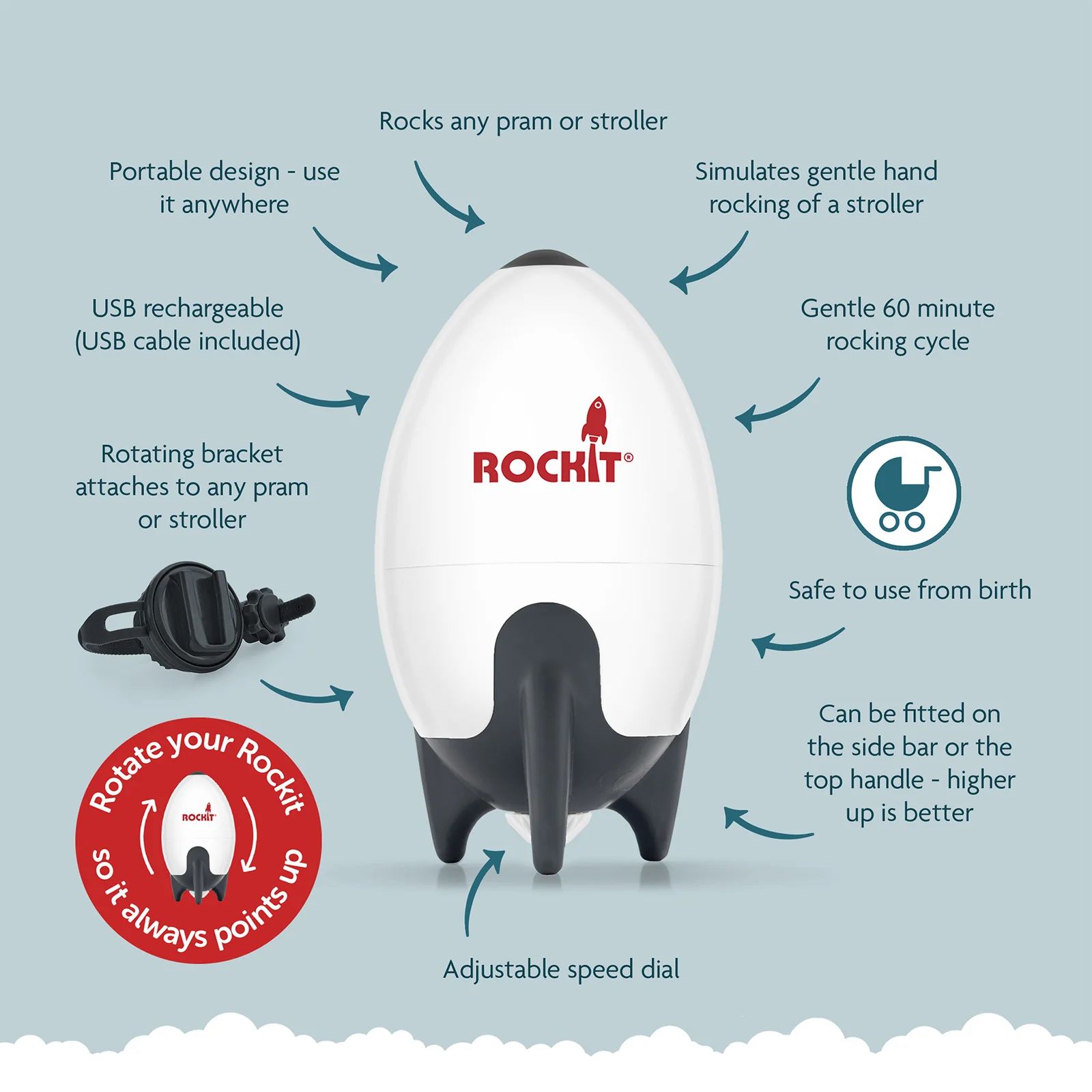 Rockit Rechargeable Portable Pushchair Rocker - Image 4