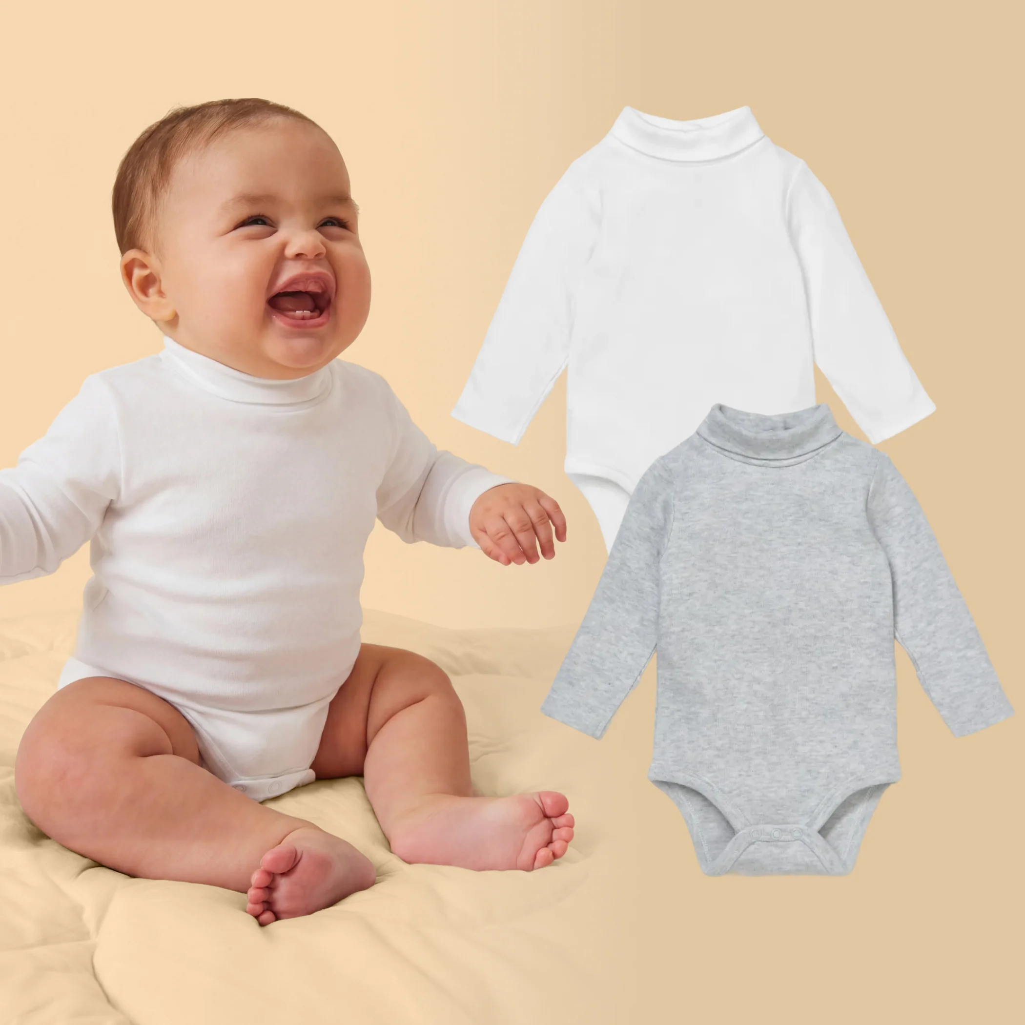 Roll Neck Bodysuit 2 Pack