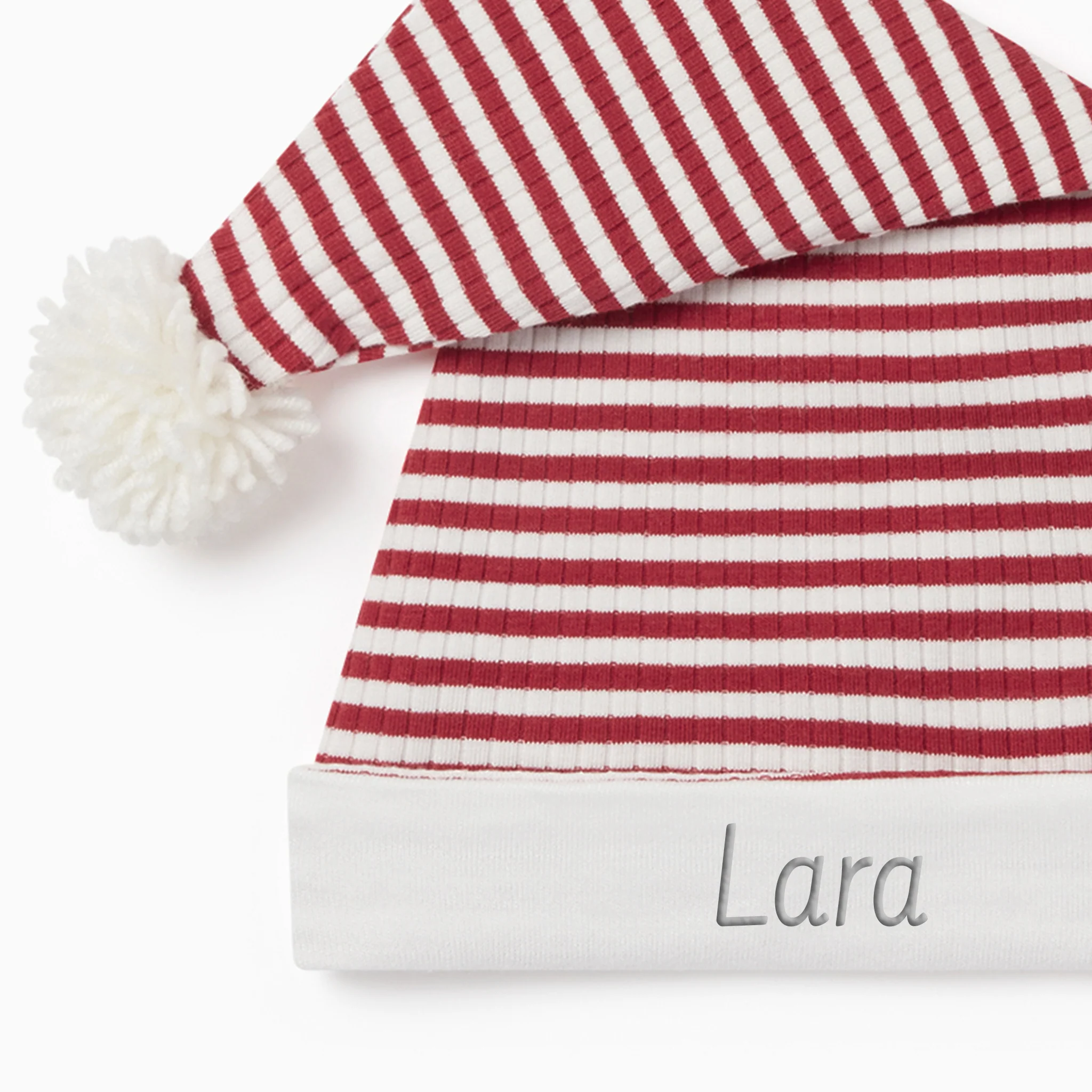 Ruby Stripe Ribbed Elf Hat - Image 6