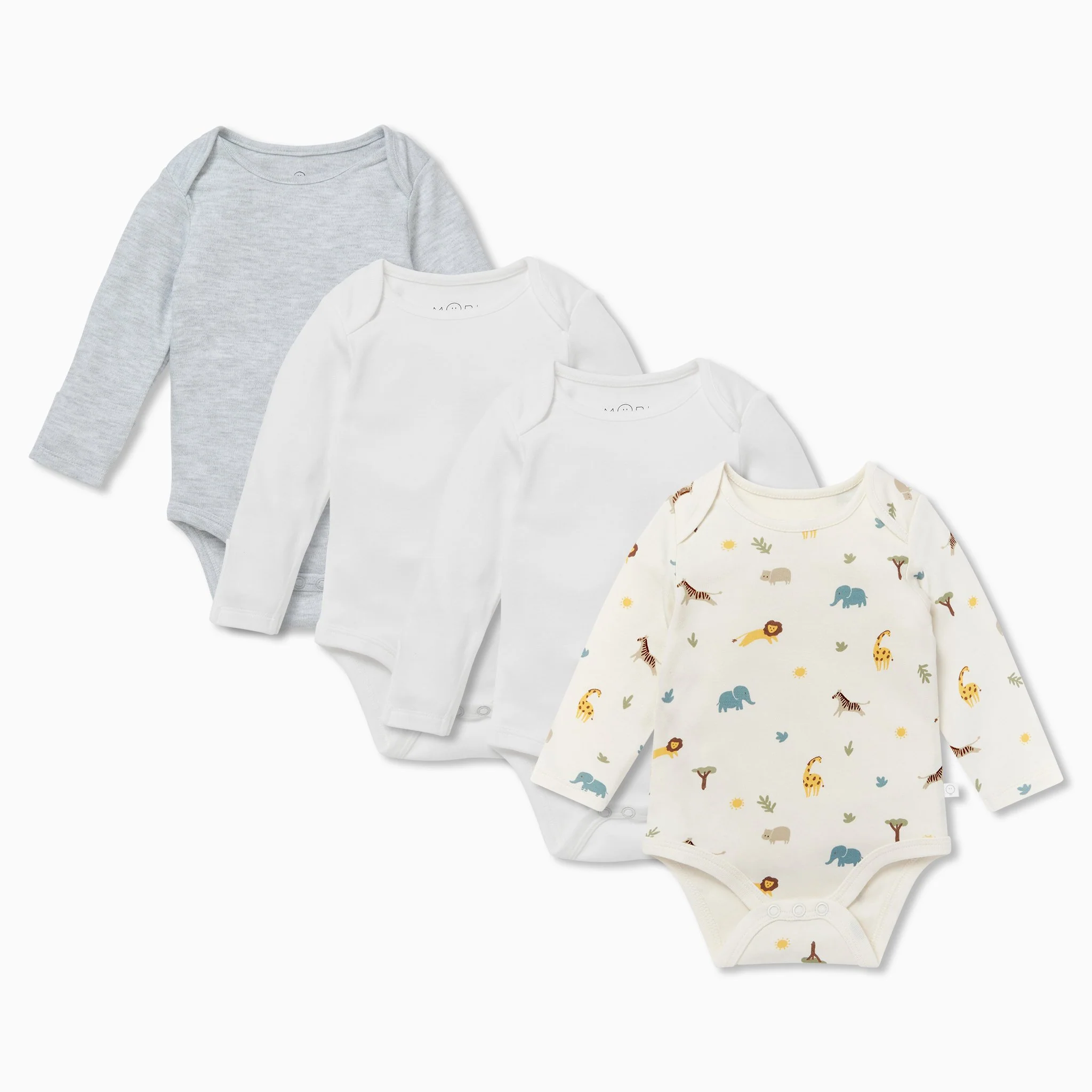 Safari Long Sleeve Bodysuit 4 Pack - Image 2