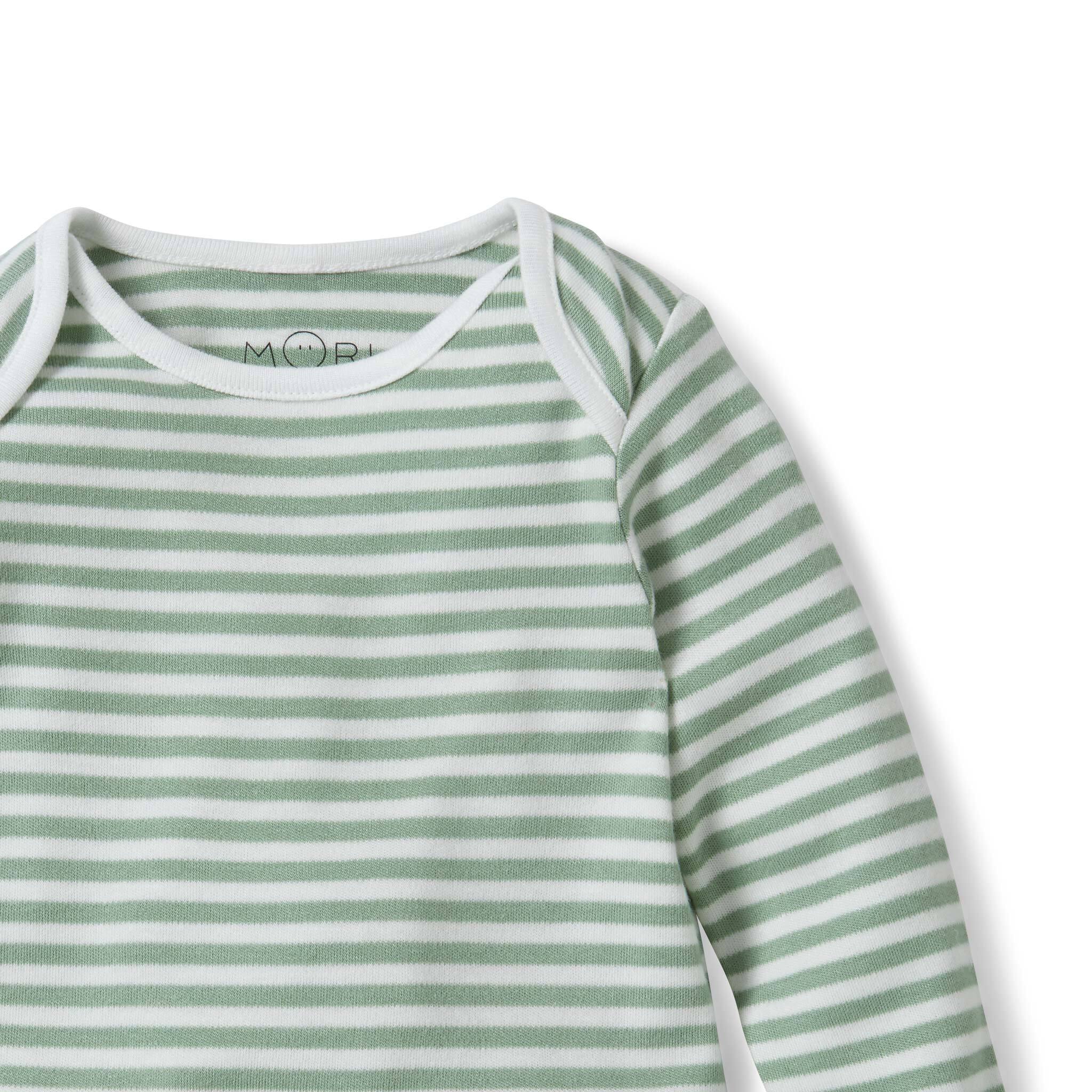 Sage Stripe Long Sleeve Bodysuit - Image 2