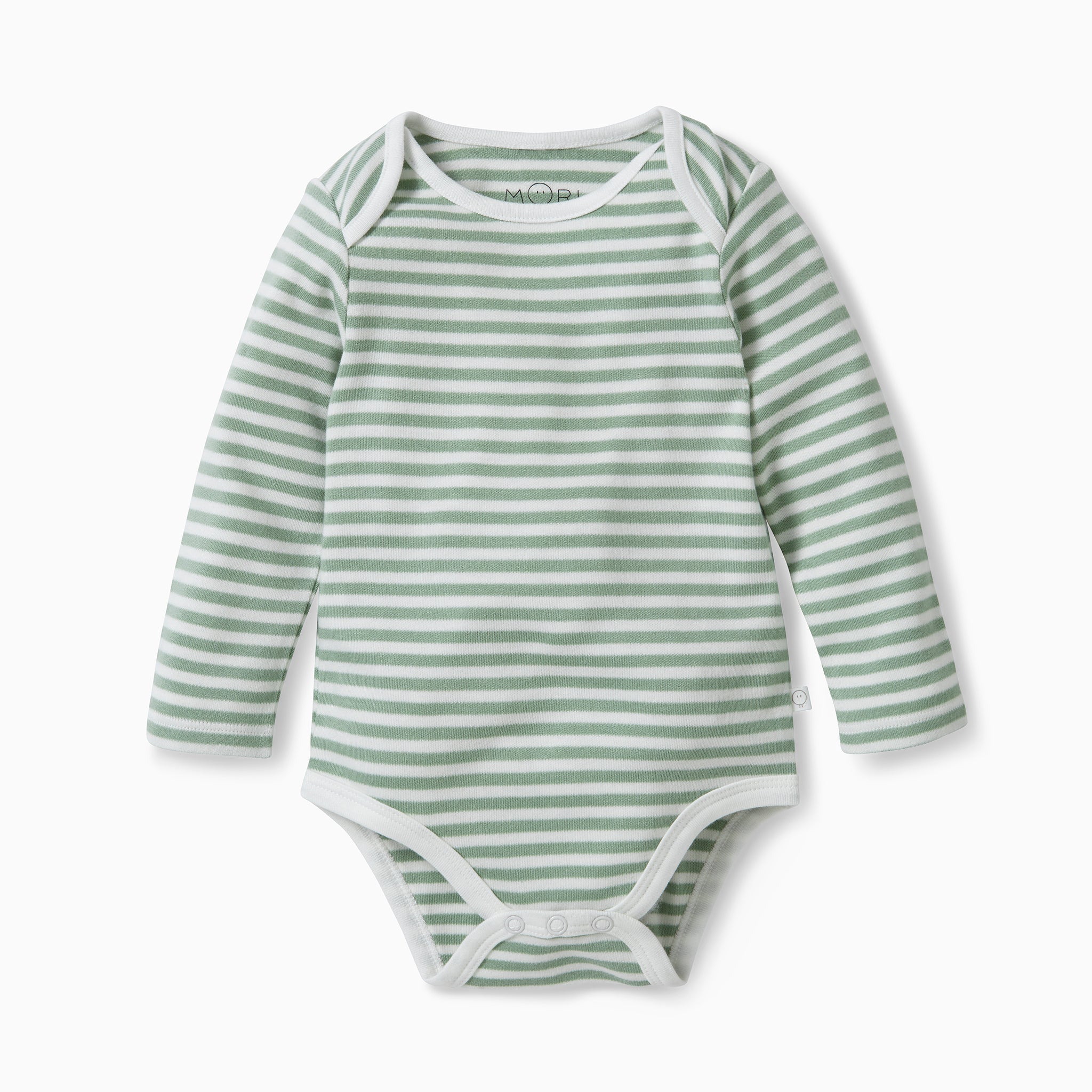 Sage Stripe Long Sleeve Bodysuit 4 Pack - Image 2
