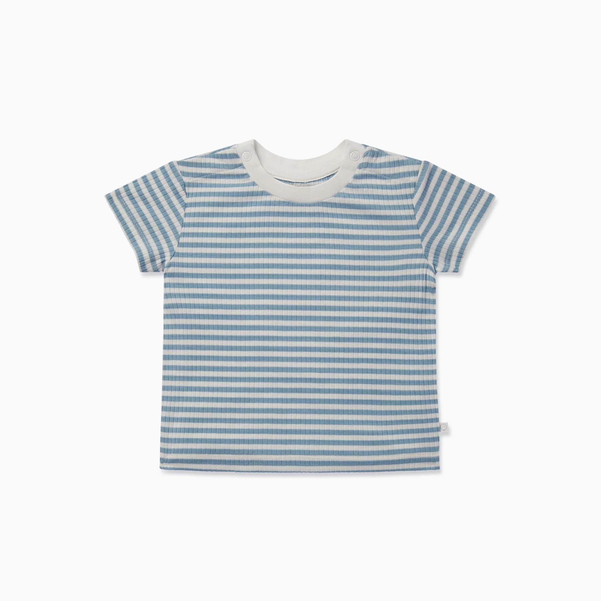 Sea Stripe Ribbed Drop Shoulder T-Shirt - Image 2