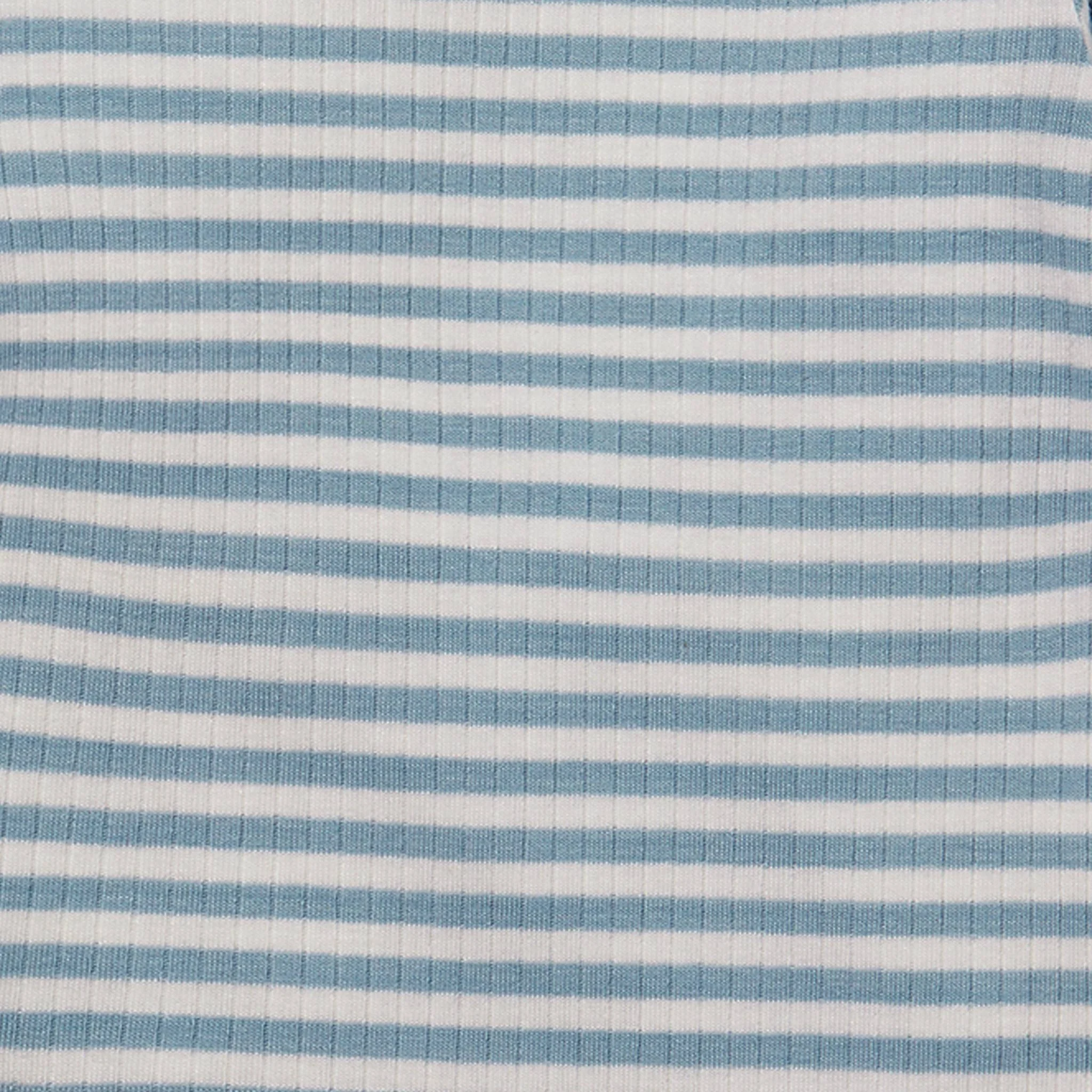 Sea Stripe Ribbed Drop Shoulder T-Shirt - Image 6