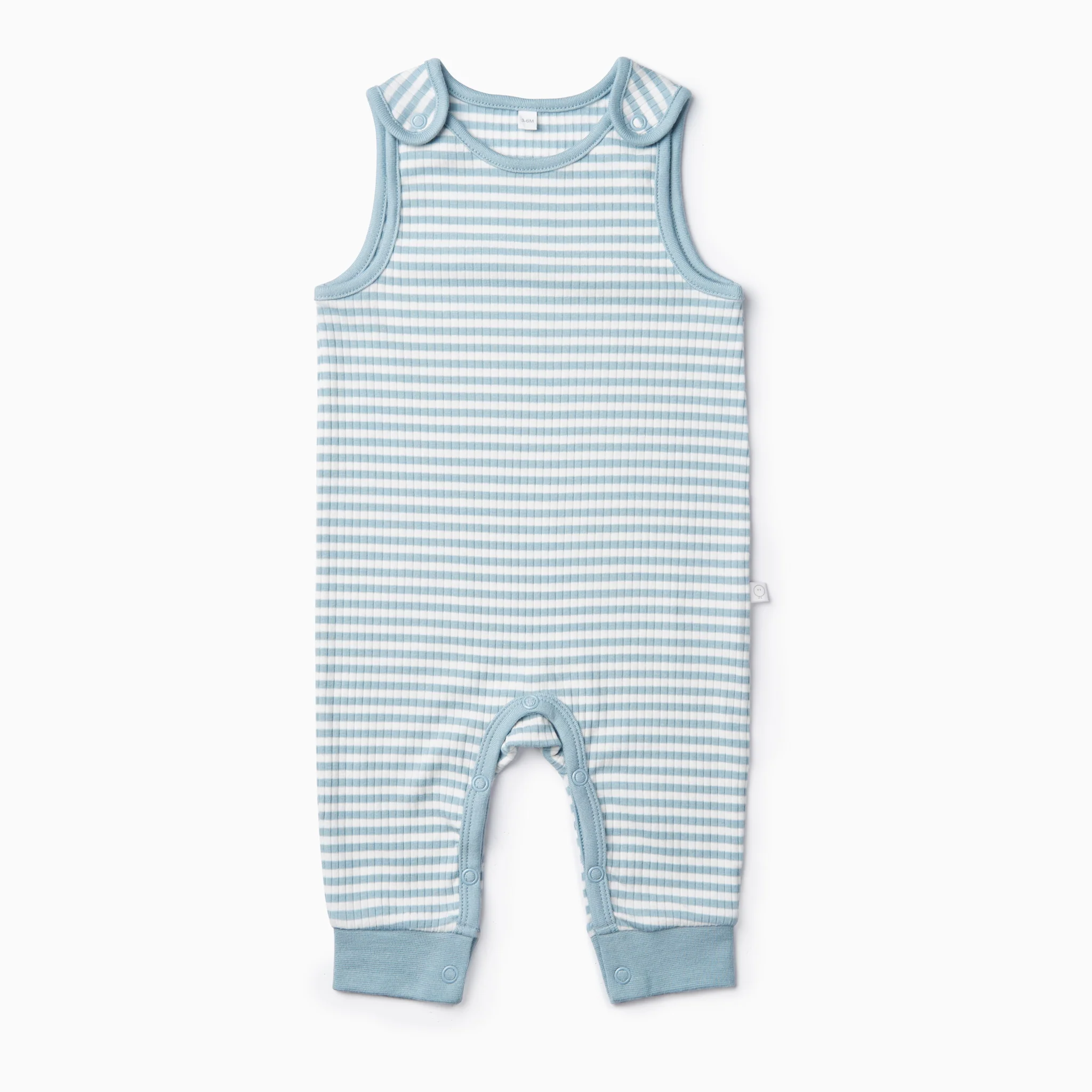 Sea Stripe Ribbed Romper & Sun Hat - Image 2