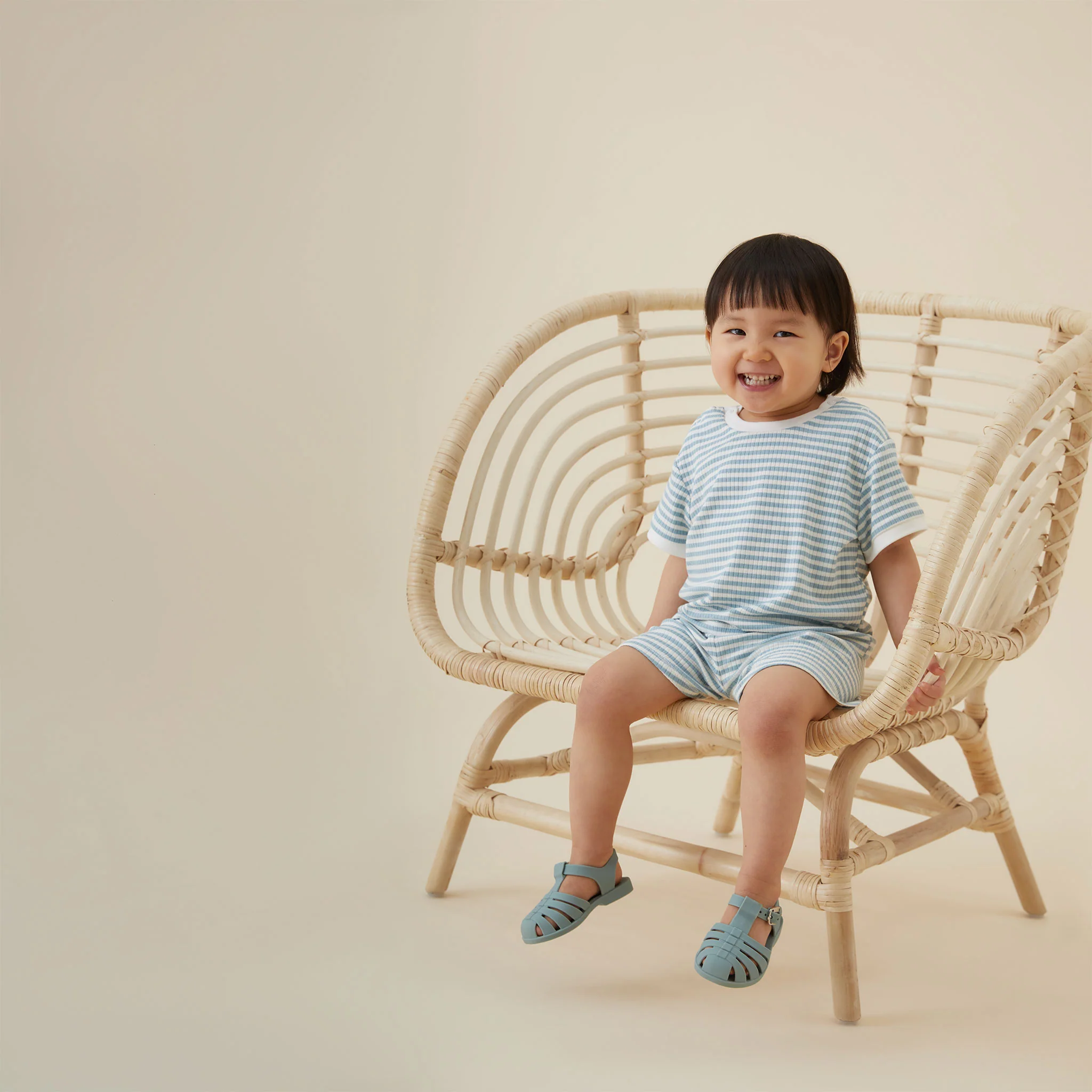 Sea Stripe Ribbed T-Shirt & Shorts Outfit - Image 5