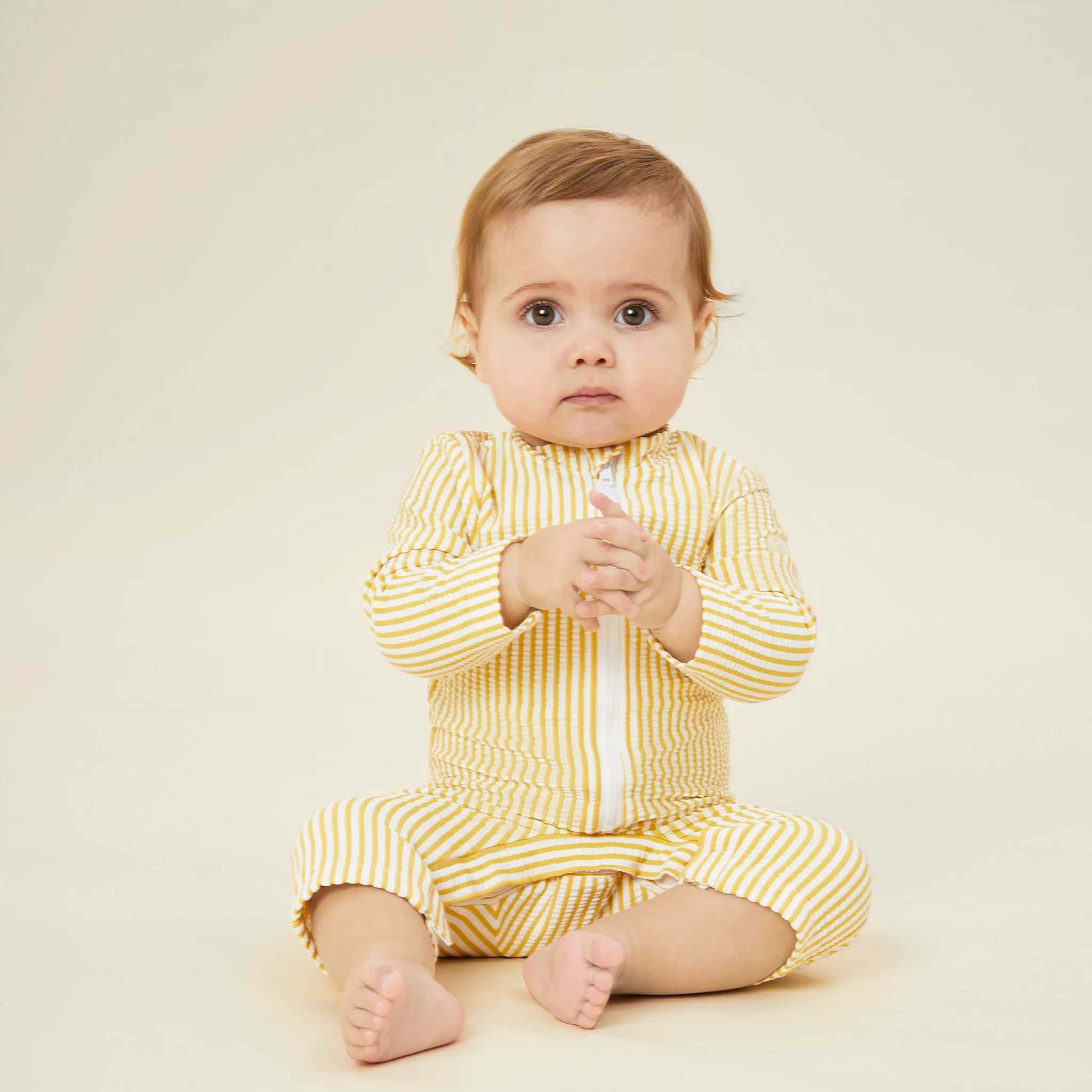 Seersucker Mustard Stripe Sun Safe Suit - Image 6