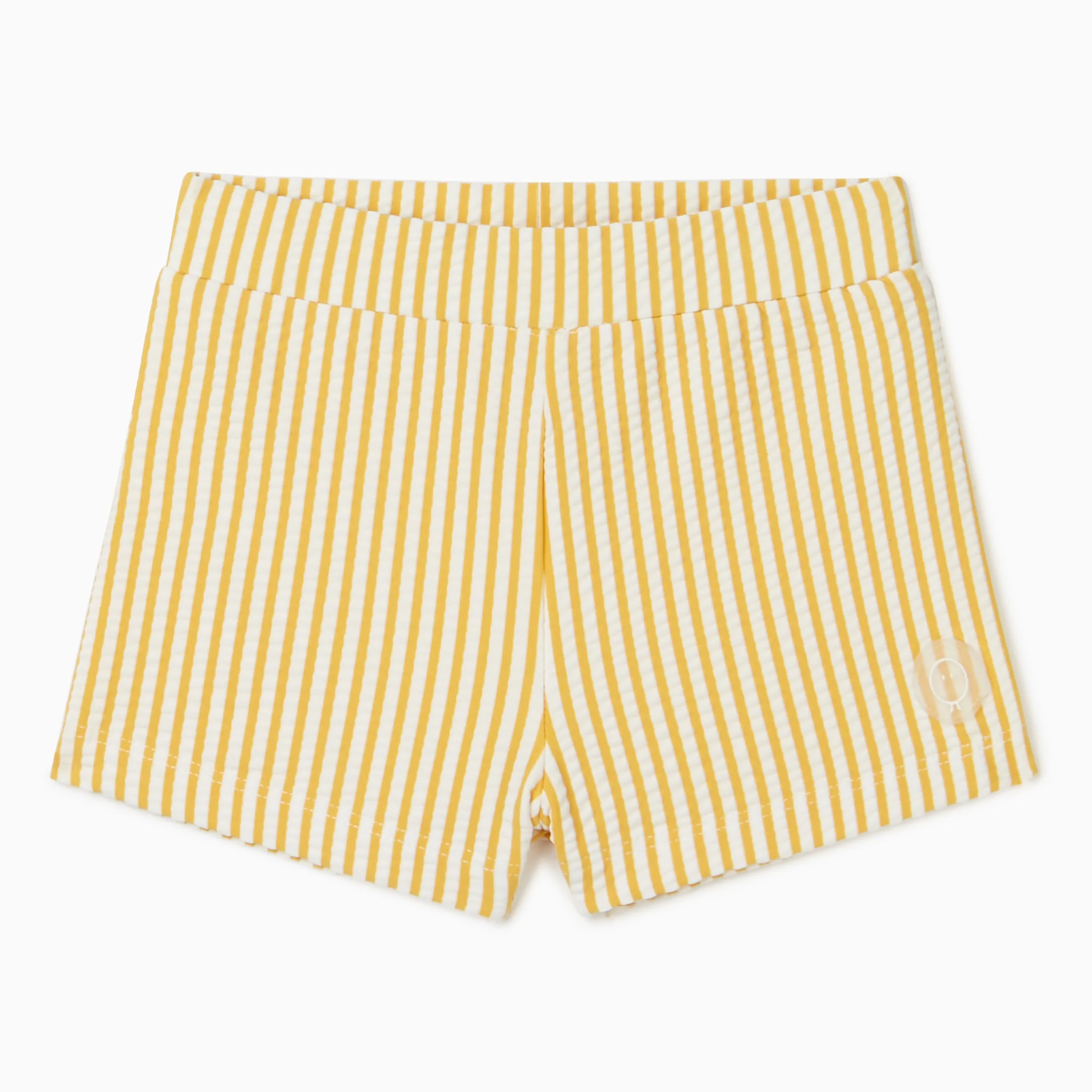 Seersucker Mustard Stripe Swim Shorts