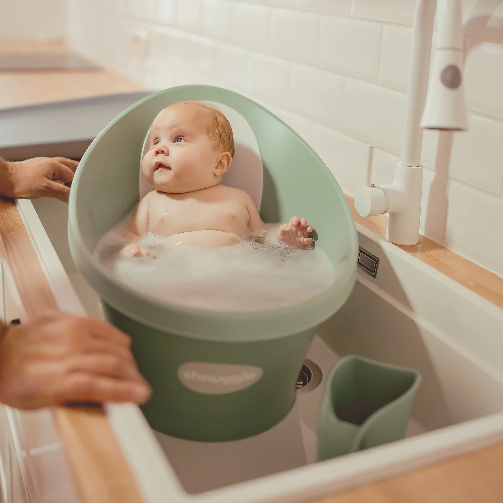 Shnuggle Newborn Baby Bath - Eucalyptus - Image 3