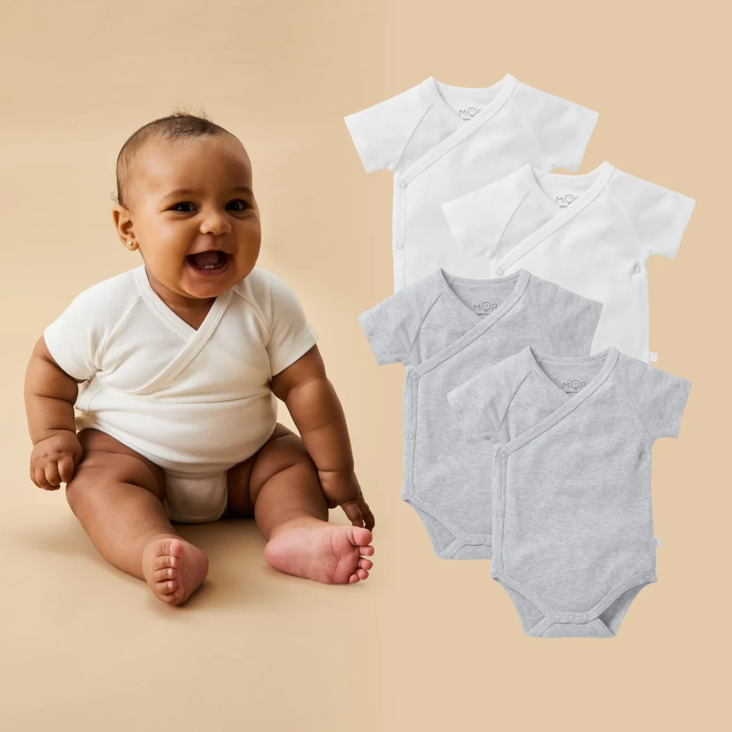 Short Sleeve Kimono Bodysuit 4 Pack - Image 4