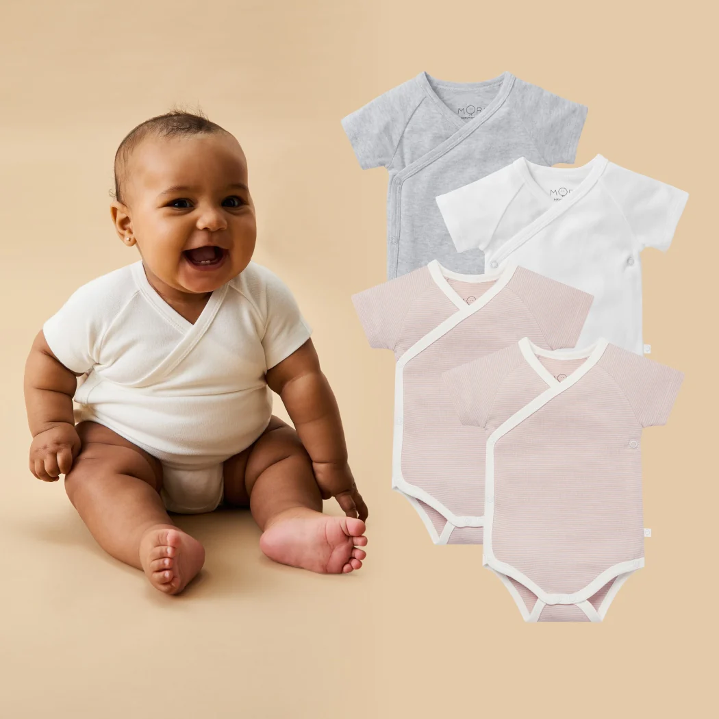 Short Sleeve Kimono Bodysuit 4 Pack - Image 5