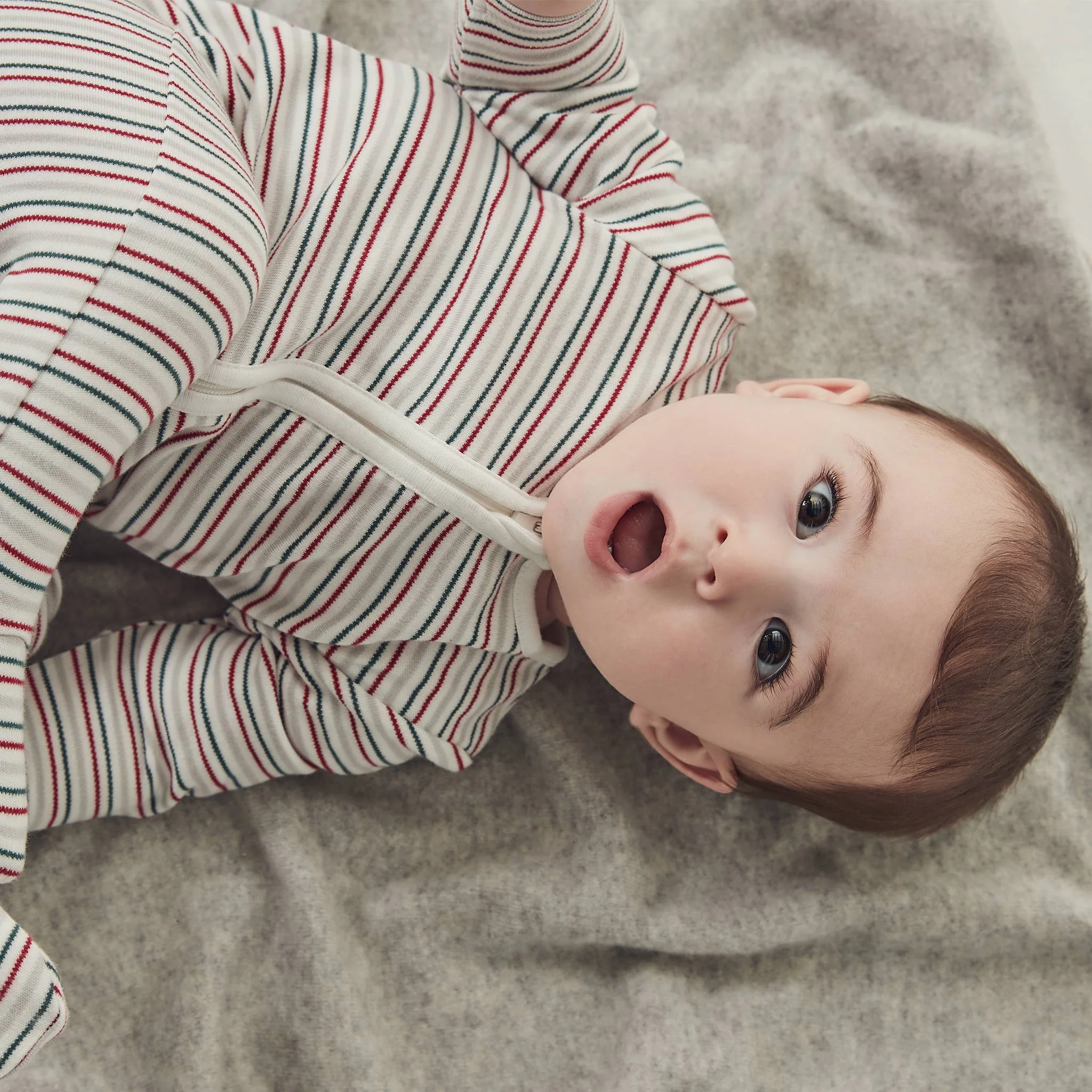 Sleepy Stripe Zip-Up Sleepsuit 4 Pack - Image 3