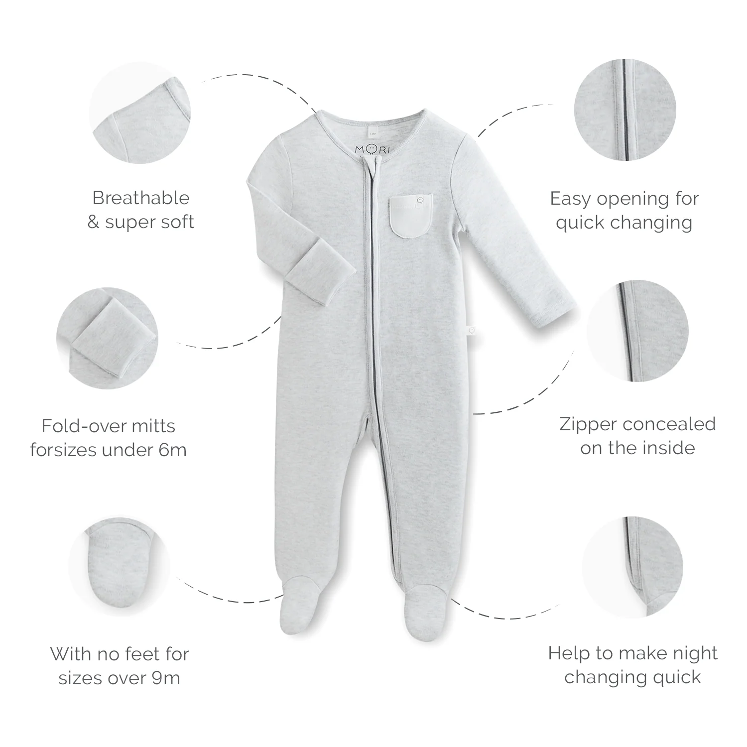 Space Zip-Up Sleepsuit 4 Pack - Image 5