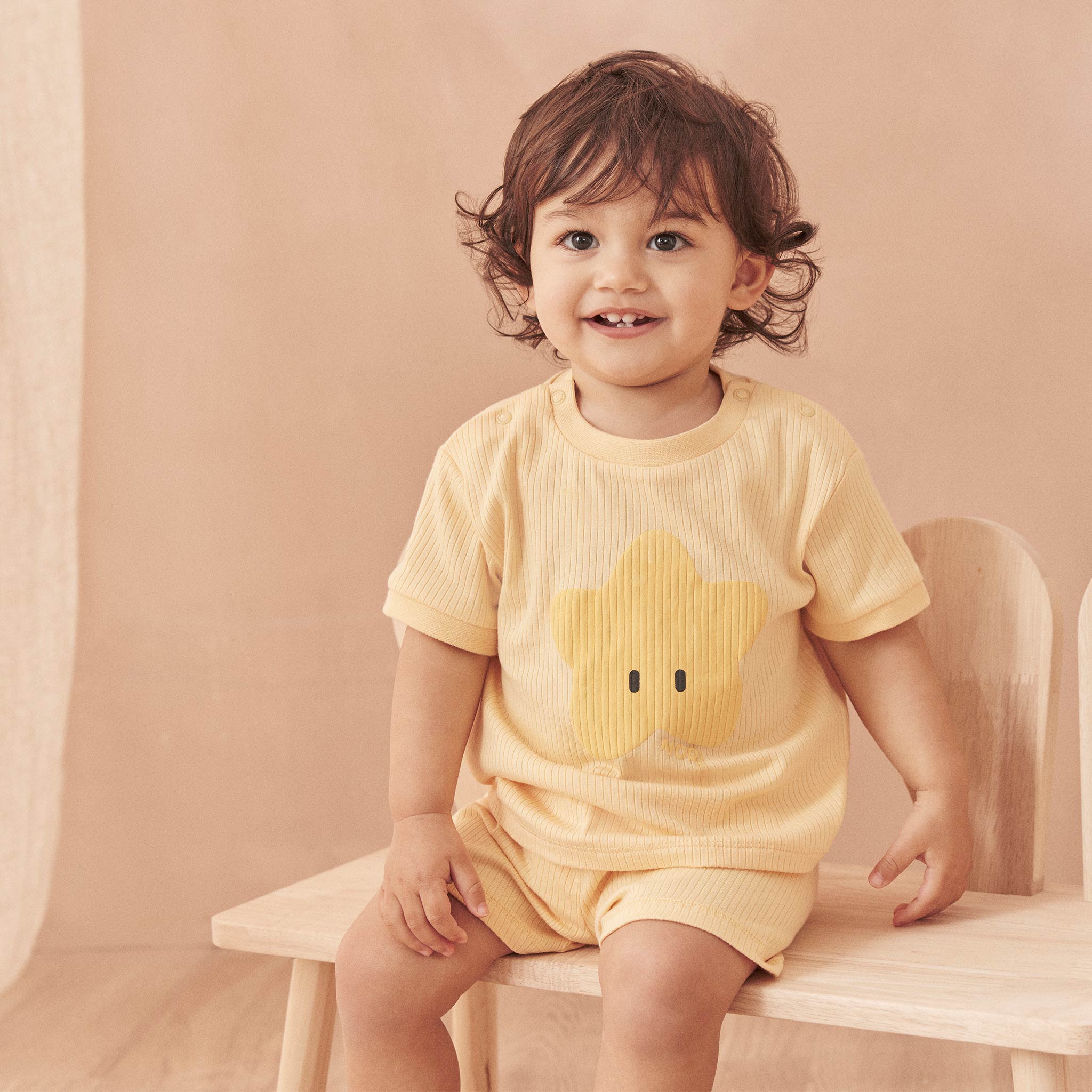 Star Ribbed Short Sleeve T-Shirt & Shorts Outfit - Image 3