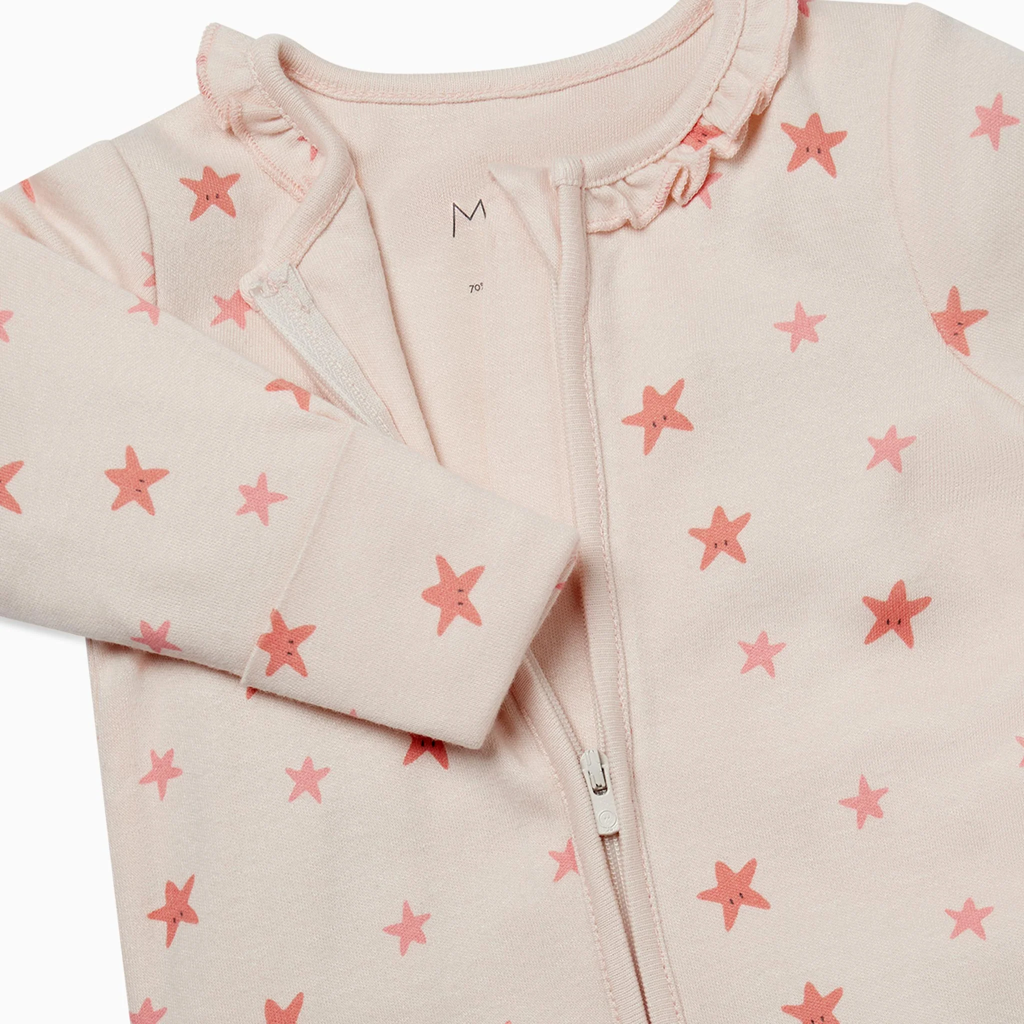 Starfish Frilled Zip-Up Sleepsuit - Image 4