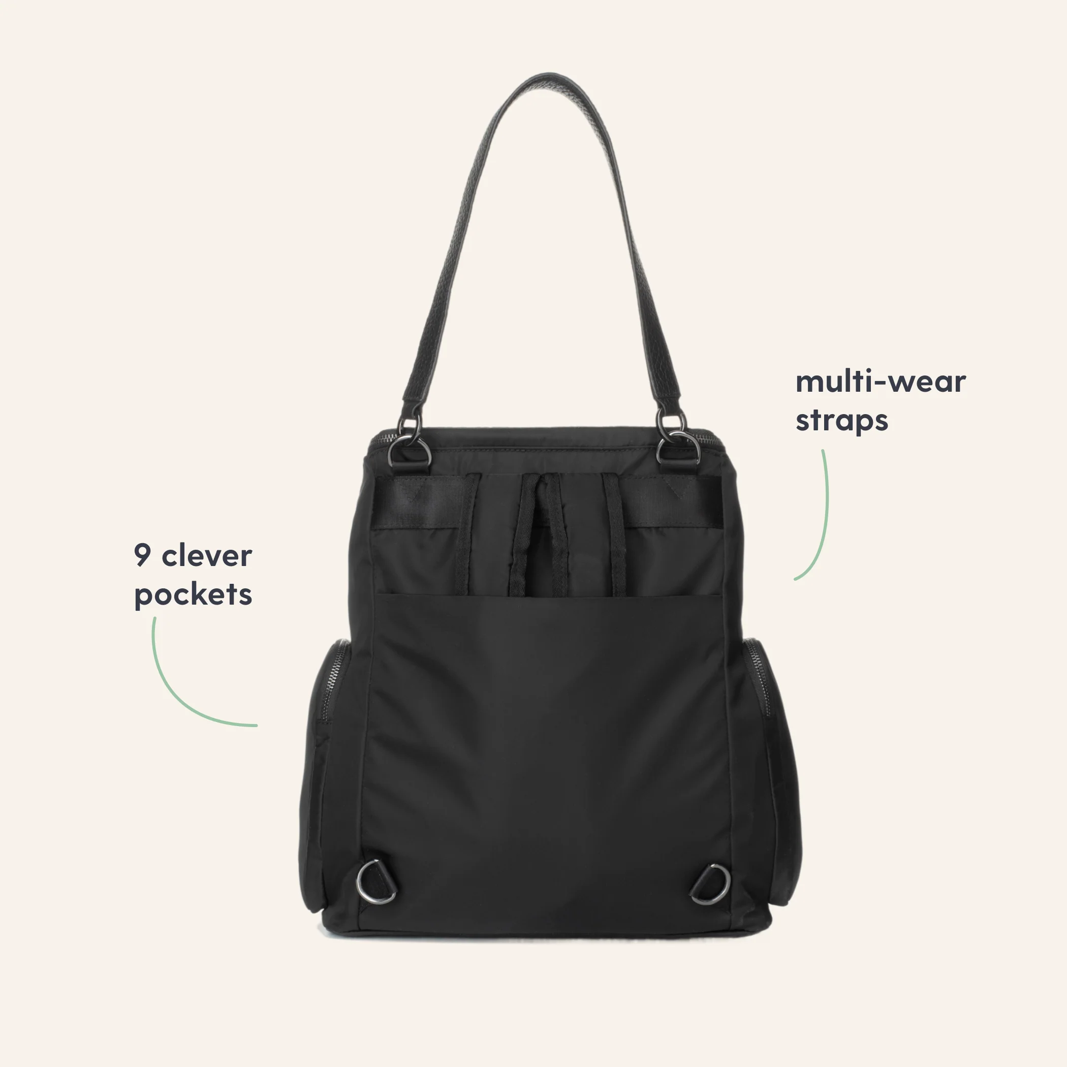 Storksak Alyssa Changing Bag - Black & Gunmetal - Image 4