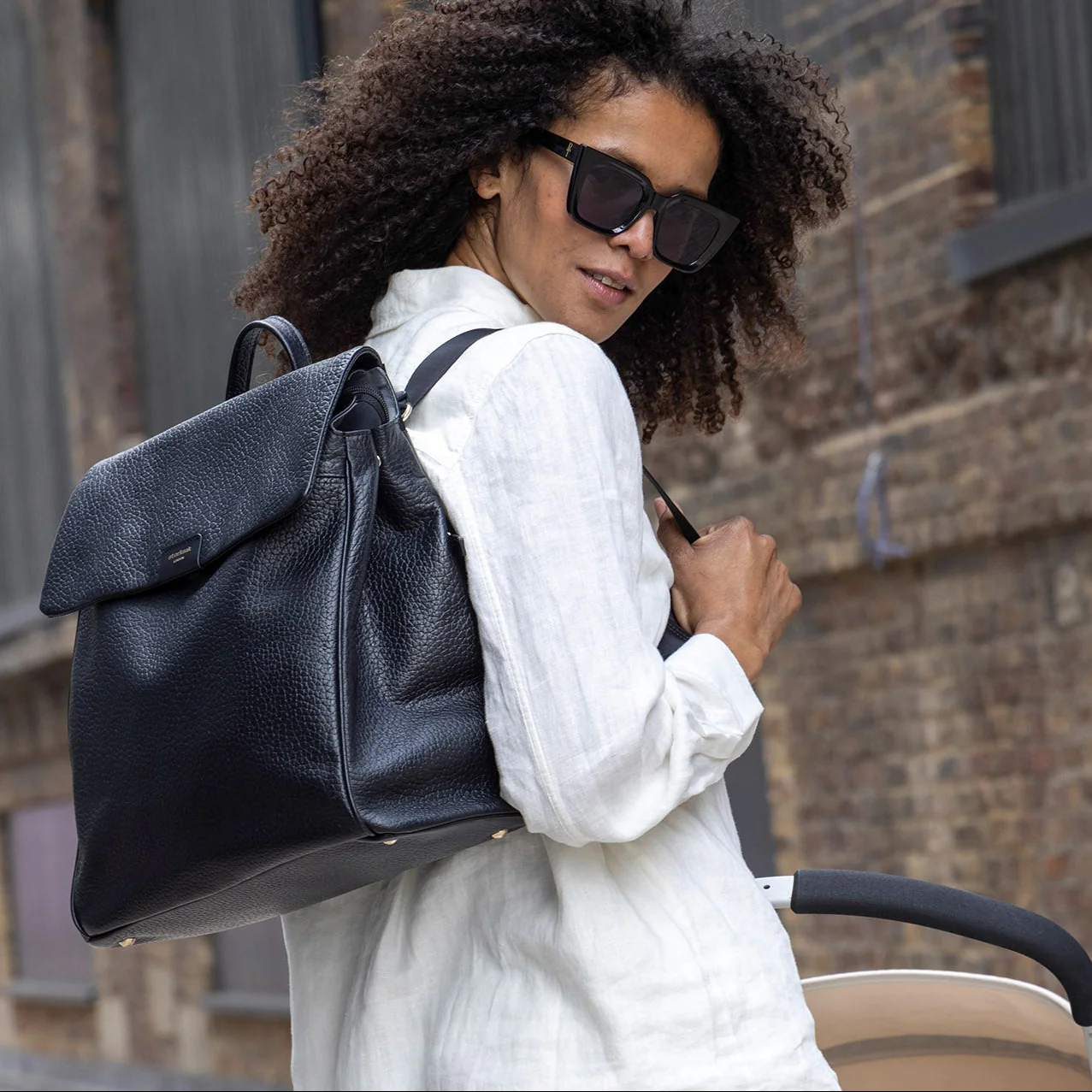 Storksak St James Changing Bag Leather - Black