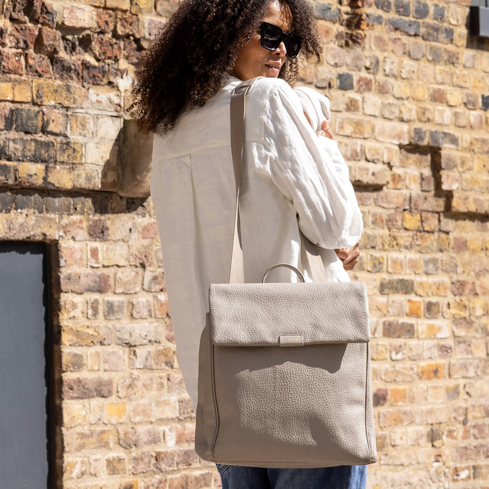Storksak St James Changing Bag Leather - Taupe - Image 8