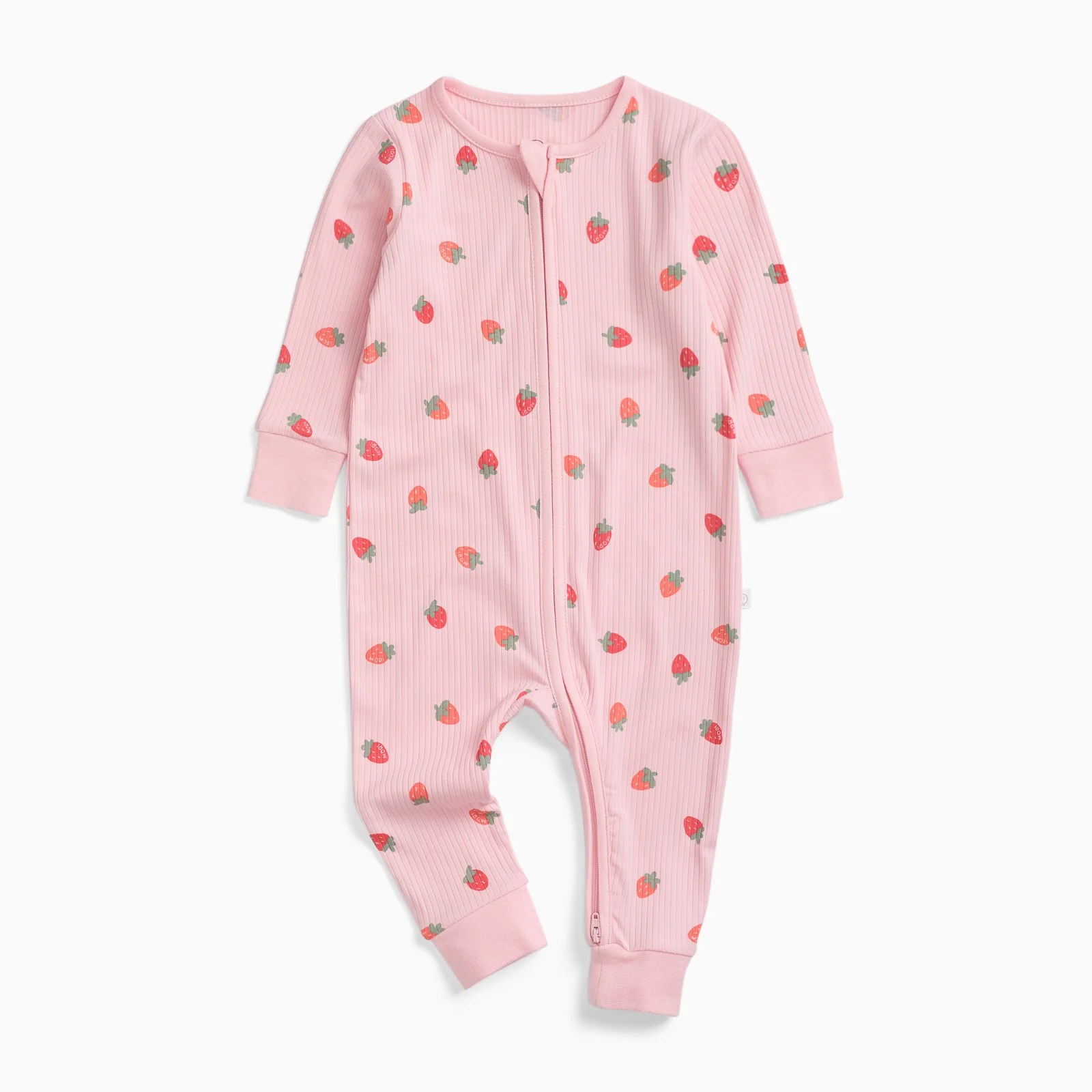 Strawberry Fields Ribbed Clever Zip Sleepsuit - Image 4