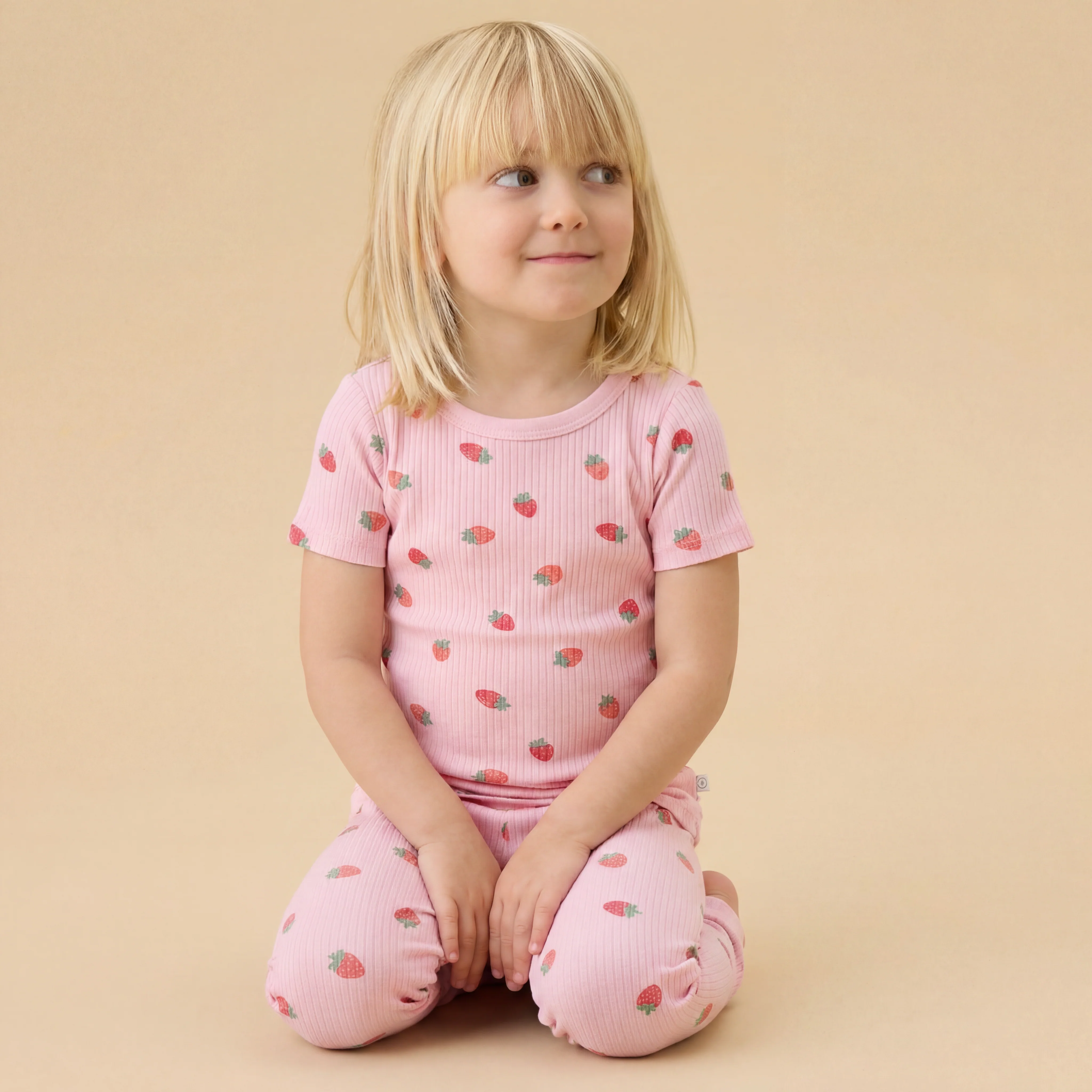 Strawberry Fields Short Sleeve Ribbed Pyjamas