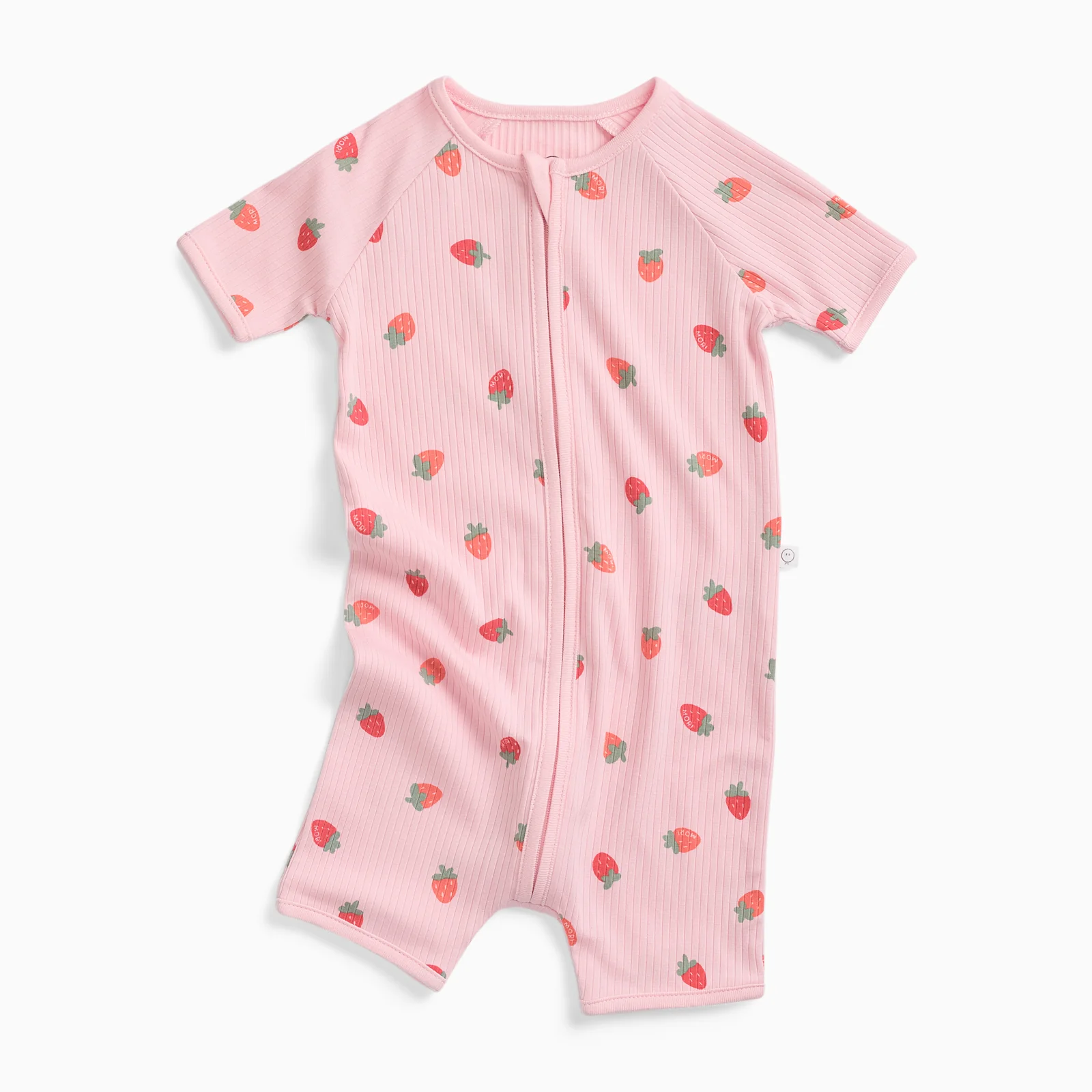 Strawberry Fields Ribbed Summer Sleepsuit - Image 2