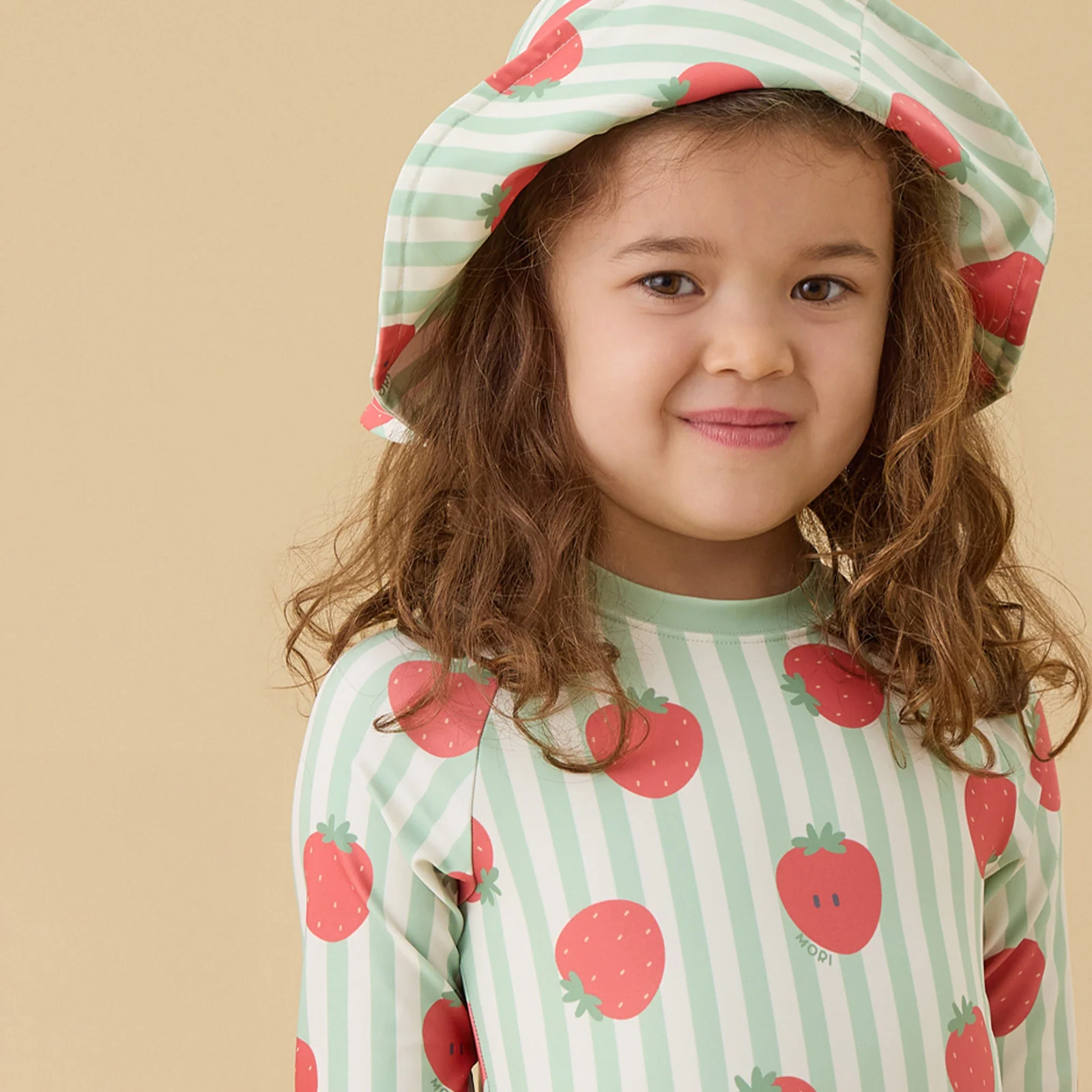 Strawberry Stripe Floppy Sun Hat