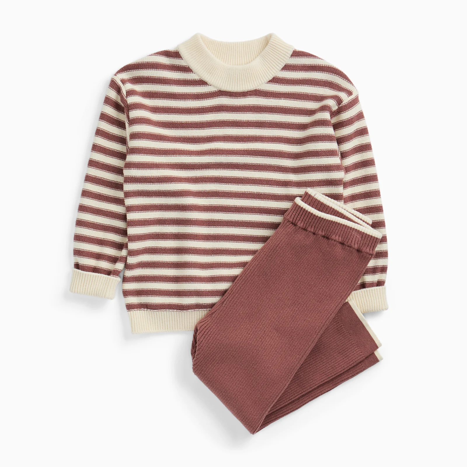 Stripe Knitted Jumper & Leggings Outfit - Image 3