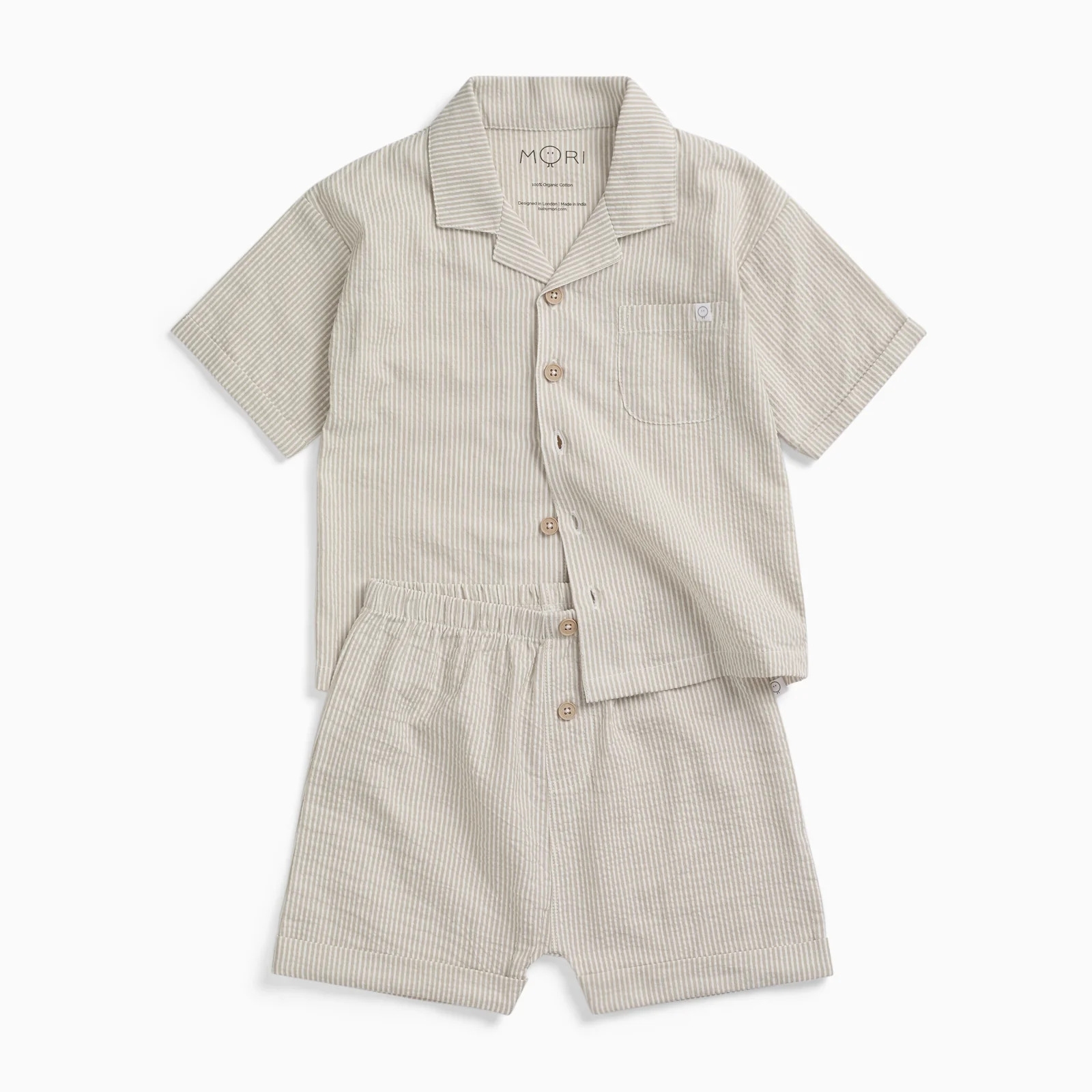 Striped Cotton Shirt & Shorts Outfit - Image 2