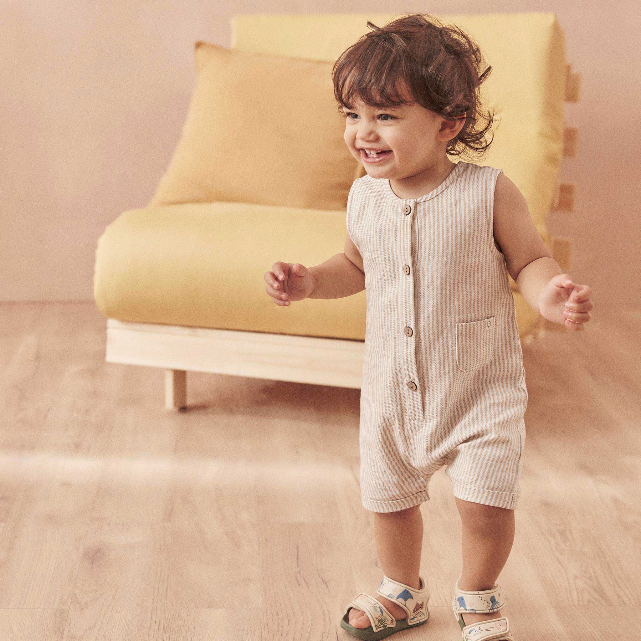 Striped Organic Cotton Beach Romper - Image 10