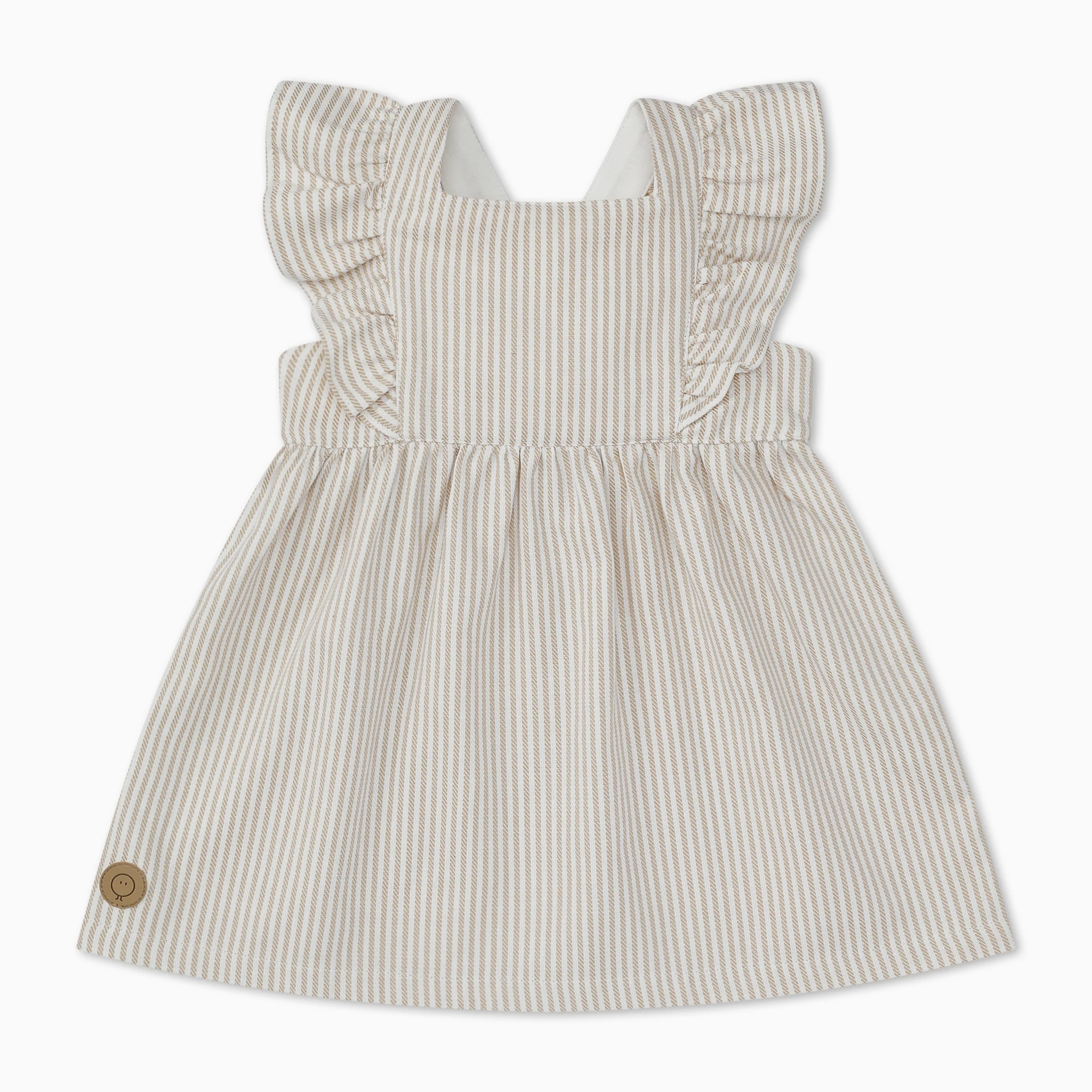 Striped Organic Cotton Frilled Dress - Image 2