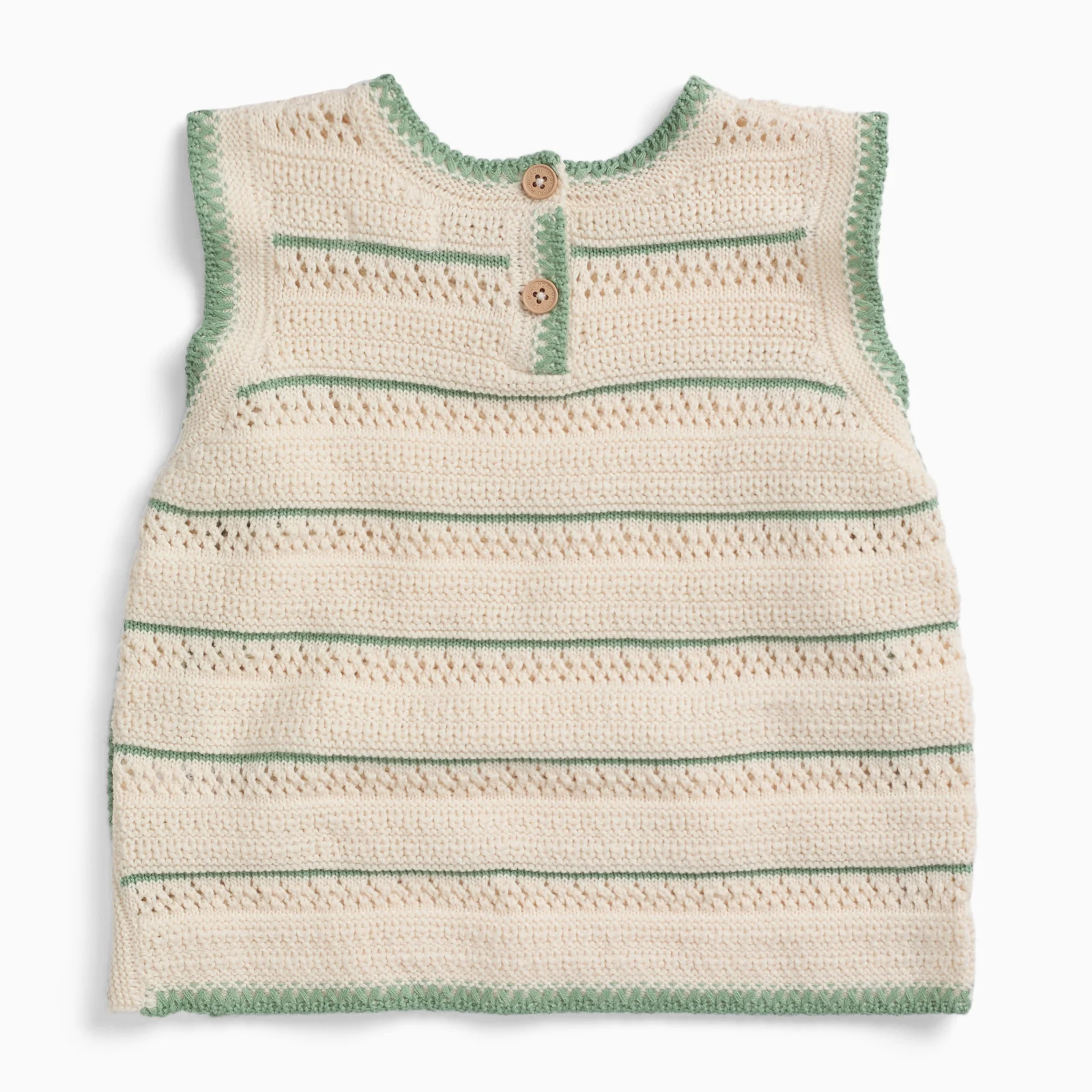Striped Pointelle Knitted Top - Image 3