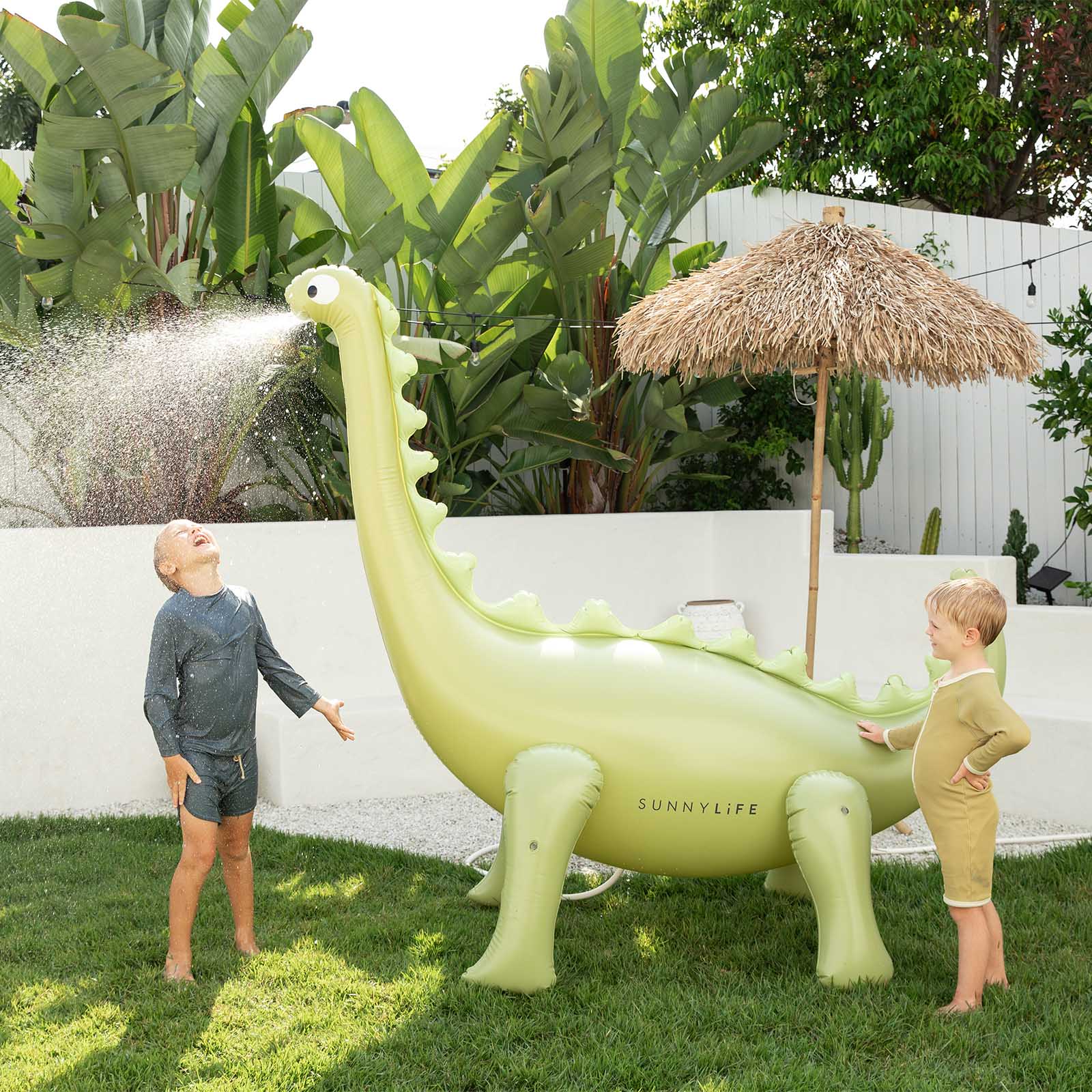 Sunnylife Dino Giant Inflatable Sprinkler - Khaki