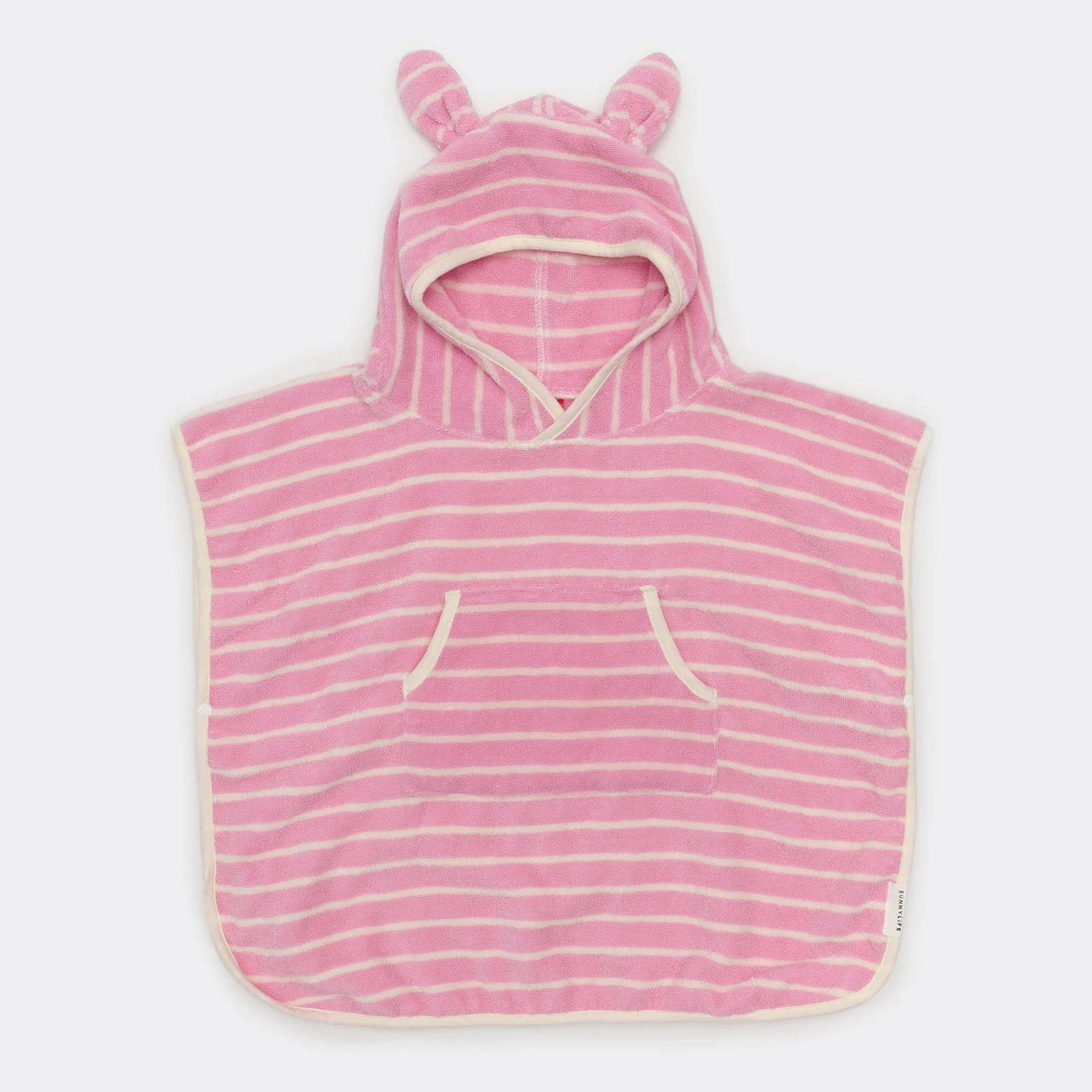 Sunnylife Kids Hooded Towel - Pink Stripe - Image 2