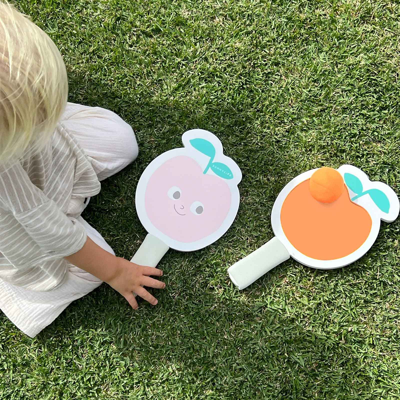 Sunnylife Kids Velcro Beach Bats - Poppy Peach
