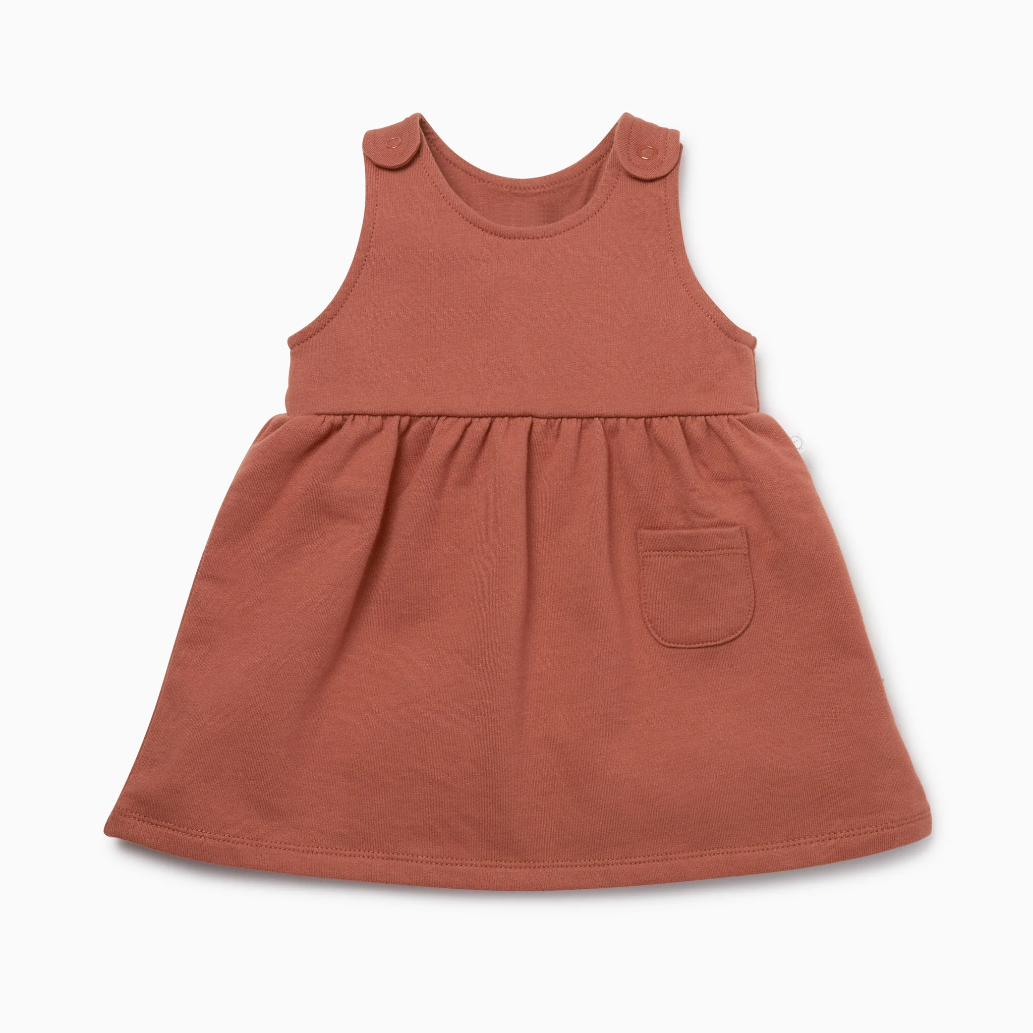 Caramel & Terracotta Dress, Ruffle T-Shirt & Cardigan Day Outfit - Image 2