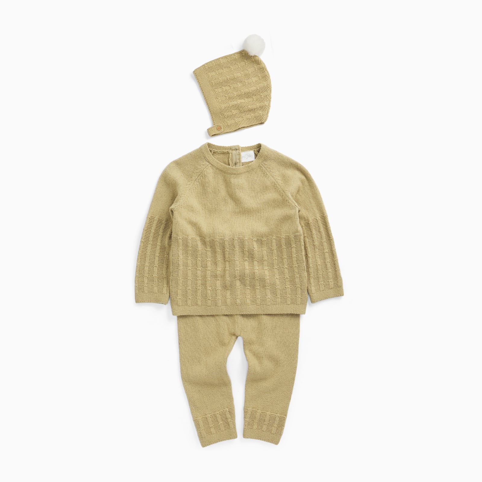 Textured Knit Bonnet, Jumper & Leggings Outfit - Image 2