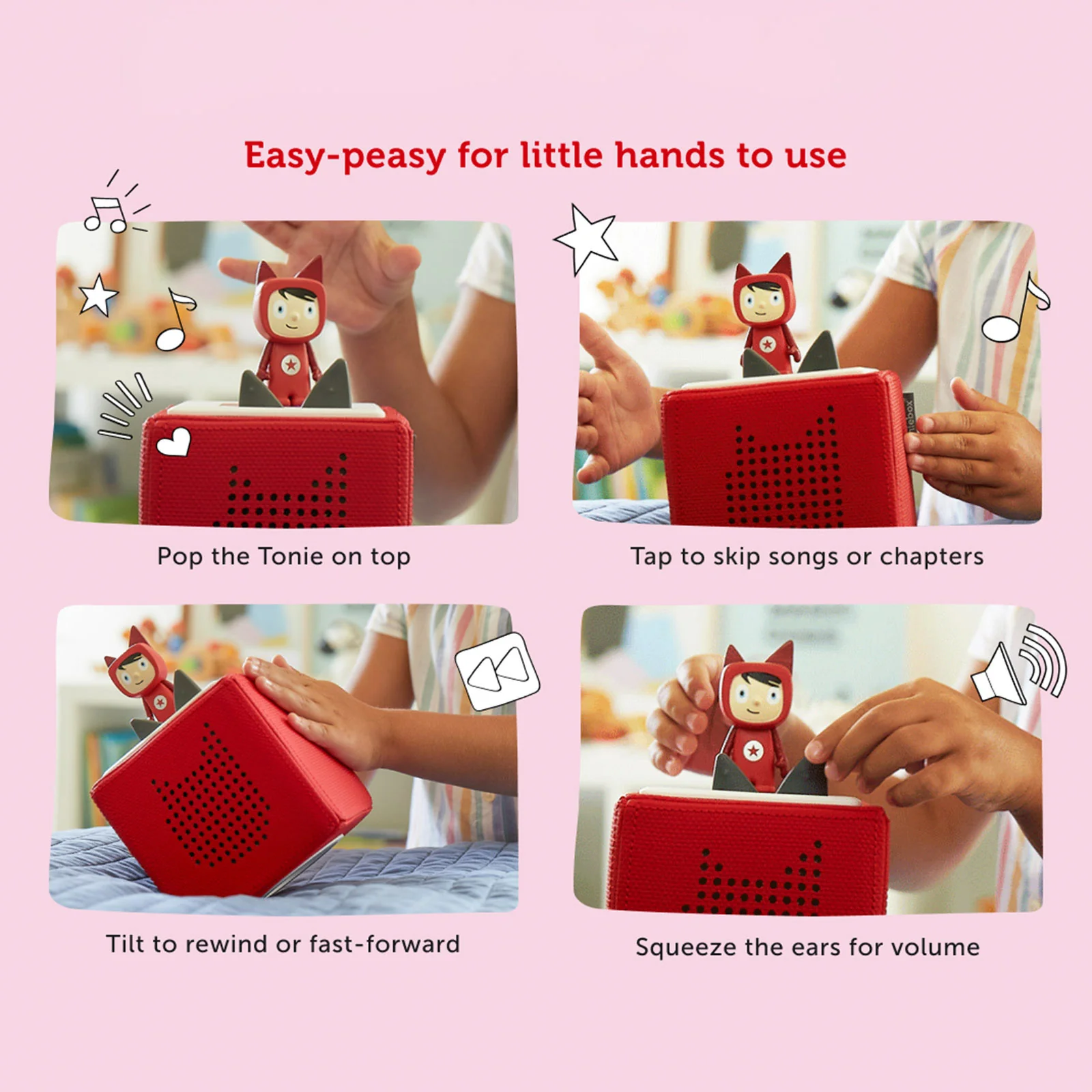 Tonies Toniebox 2 Starter Set with Creative Tonie - Cloud Pink - Image 5