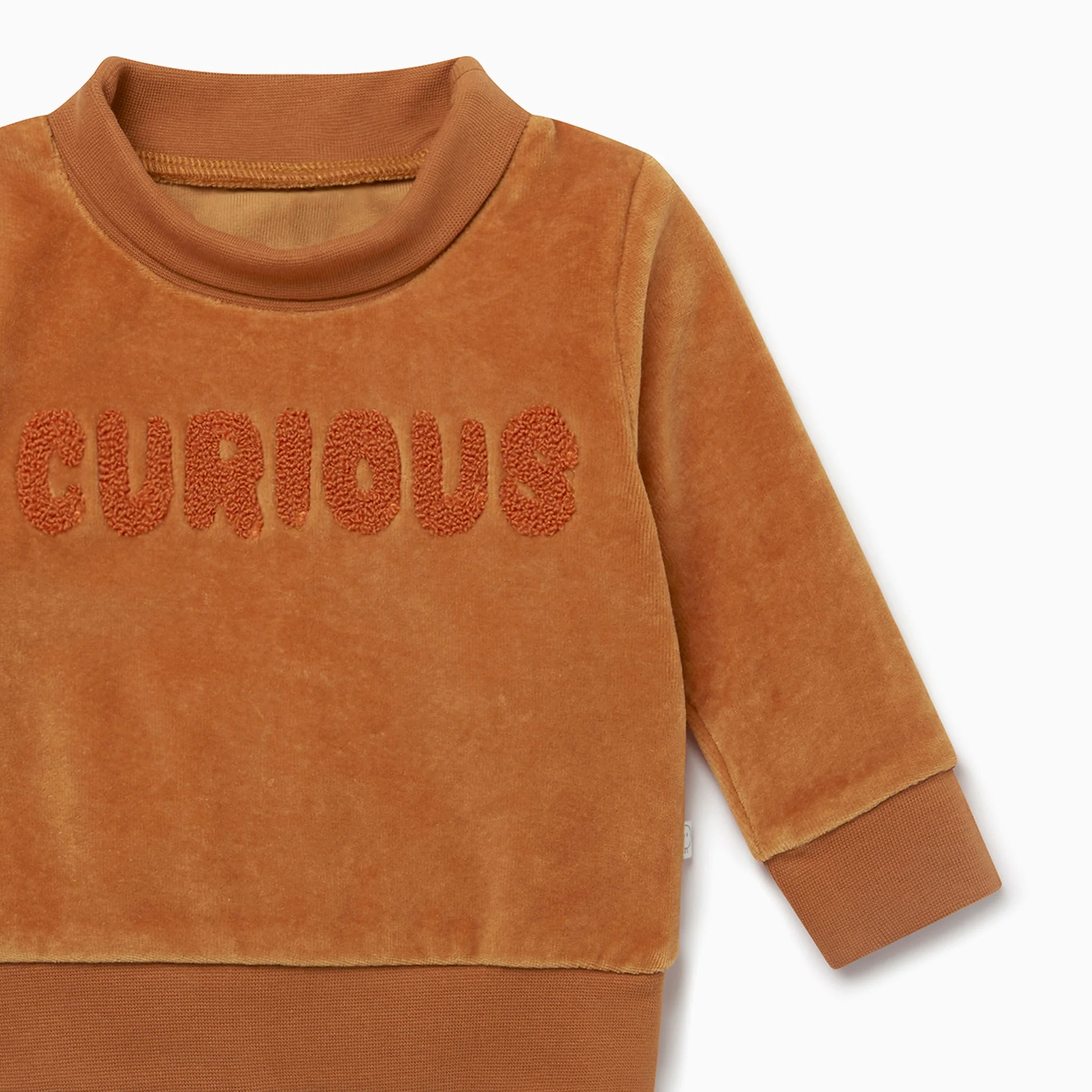 Velour Curious Slogan Sweatshirt & Joggers Outfit - Image 2
