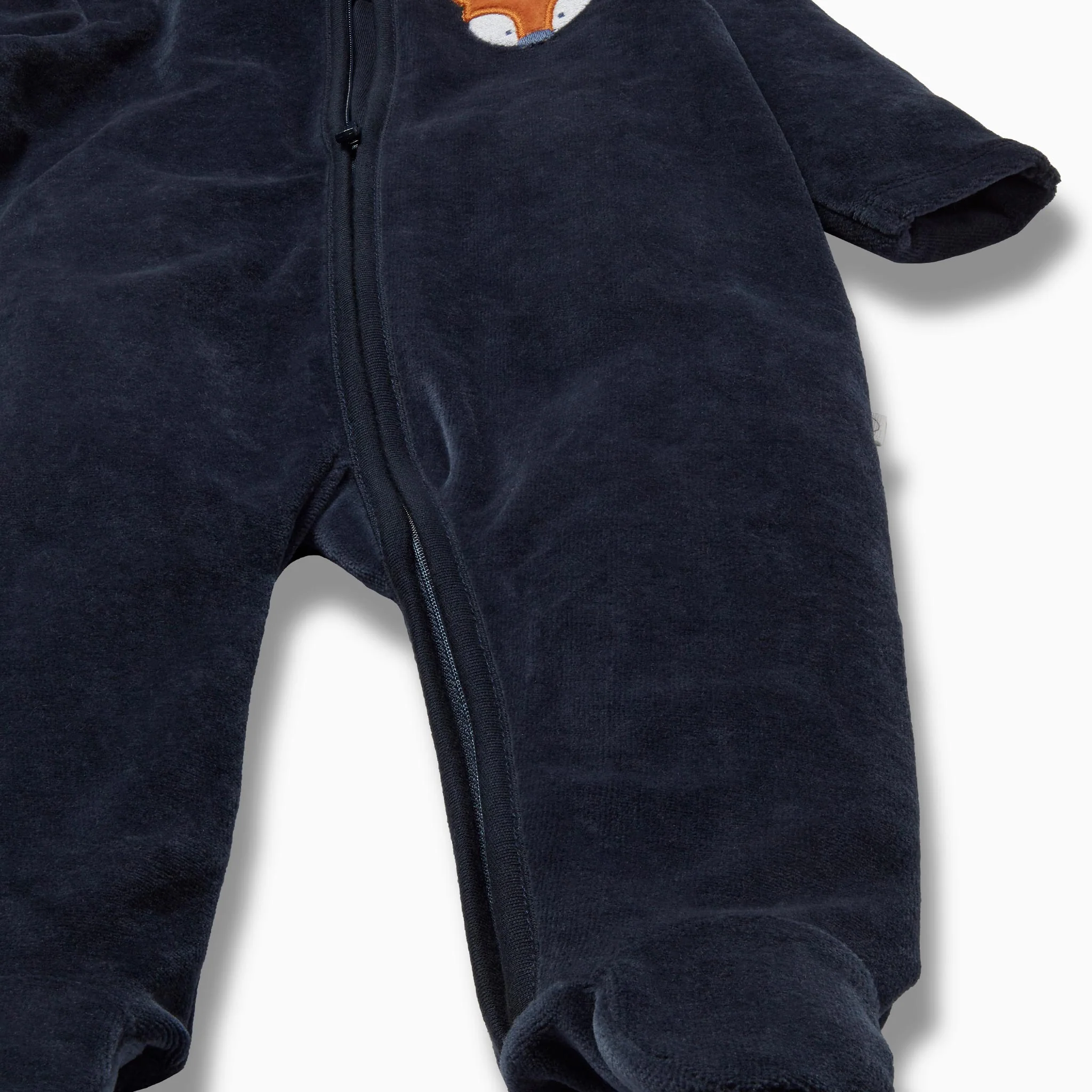 Velour Fox Clever Zip Sleepsuit - Image 4